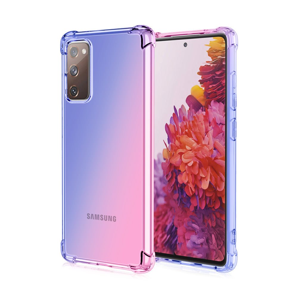 TPU Gradient Anti-Drop Phone Cover Shell for Samsung Galaxy S20 FE/S20 Fan Edition/S20 FE 5G/S20 Fan Edition 5G/S20 Lite - Blue/Pink