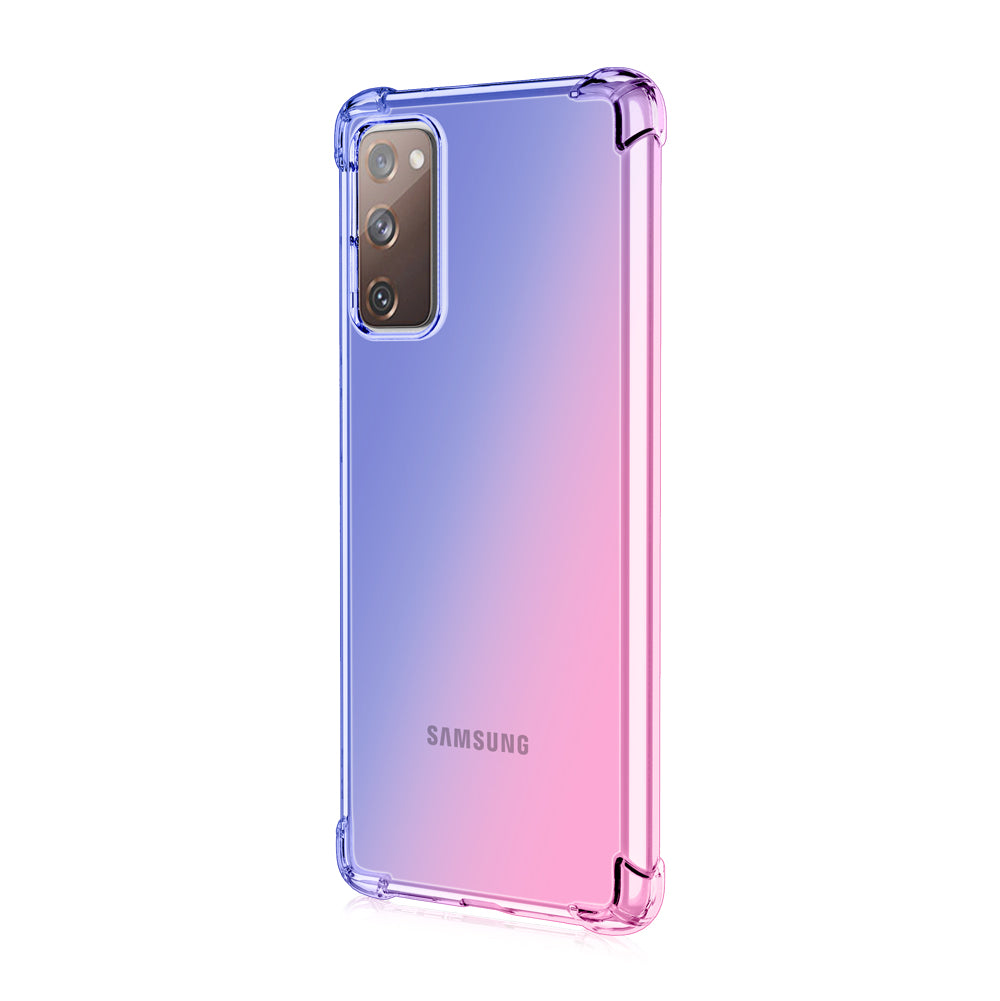 TPU Gradient Anti-Drop Phone Cover Shell for Samsung Galaxy S20 FE/S20 Fan Edition/S20 FE 5G/S20 Fan Edition 5G/S20 Lite - Blue/Pink