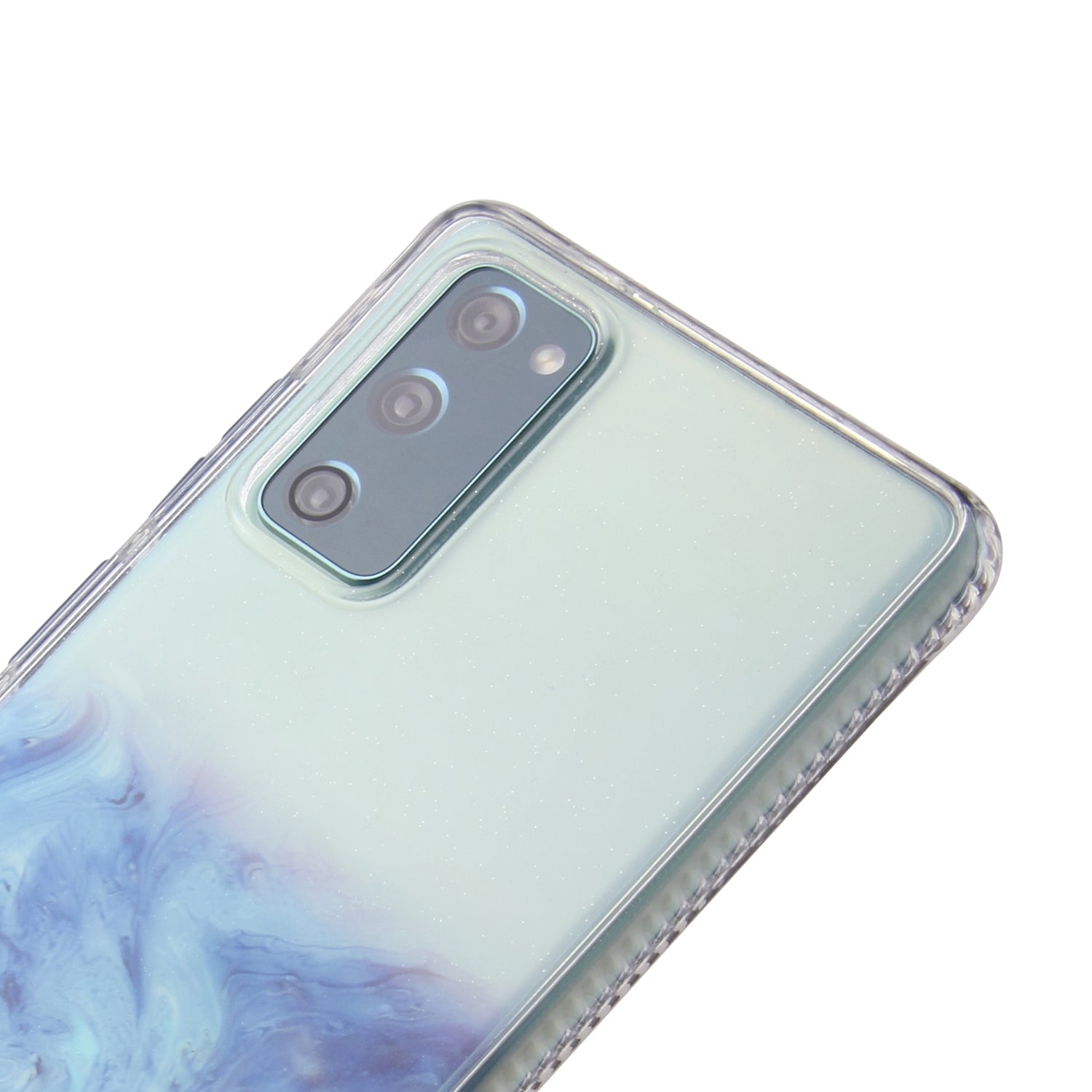 TPU + Acylic Marble Pattern Printing Phone Cover Case for Samsung Galaxy S20 FE/S20 Fan Edition/S20 FE 5G/S20 Fan Edition 5G/S20 Lite - Sky Blue