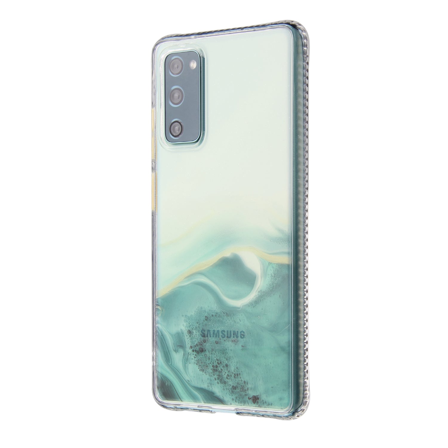 TPU + Acylic Marble Pattern Printing Phone Cover Case for Samsung Galaxy S20 FE/S20 Fan Edition/S20 FE 5G/S20 Fan Edition 5G/S20 Lite - Green