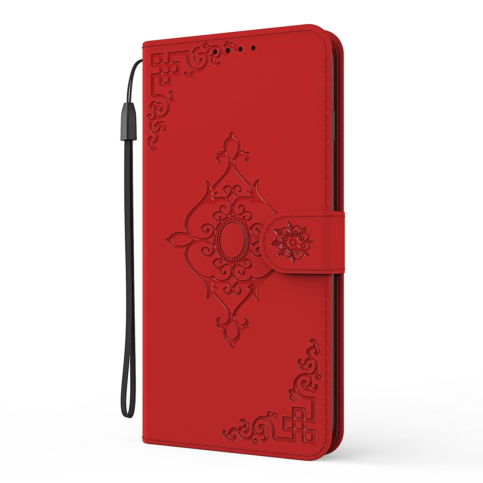 Symmetrical Pattern Imprinting Wallet Leather Phone Stand Protector for Samsung Galaxy S20 FE/S20 Fan Edition/S20 FE 5G/S20 Fan Edition 5G - Red