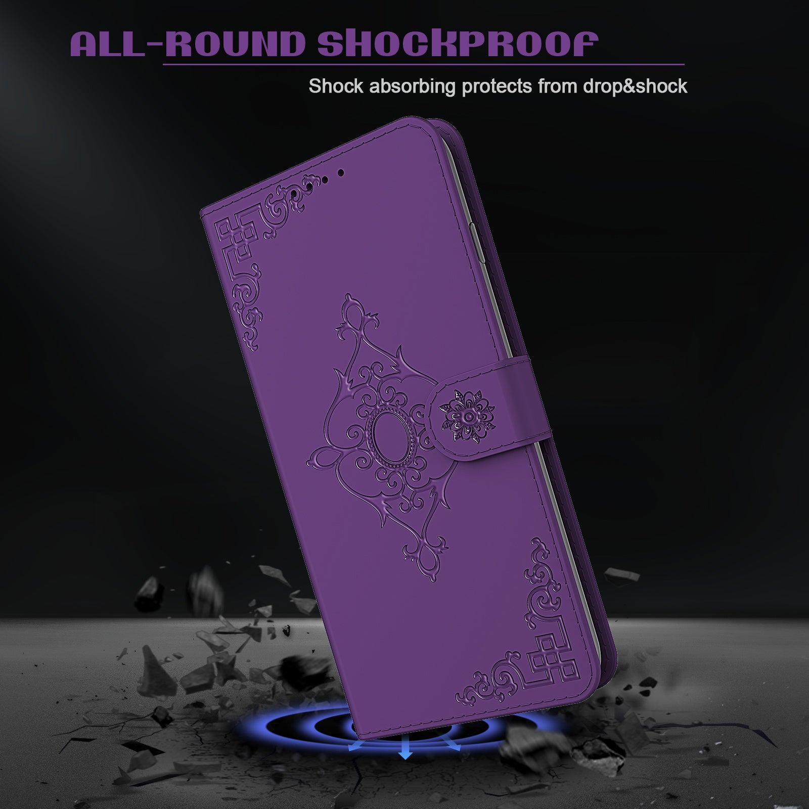 Symmetrical Pattern Imprinting Wallet Leather Phone Stand Protector for Samsung Galaxy S20 FE/S20 Fan Edition/S20 FE 5G/S20 Fan Edition 5G - Purple