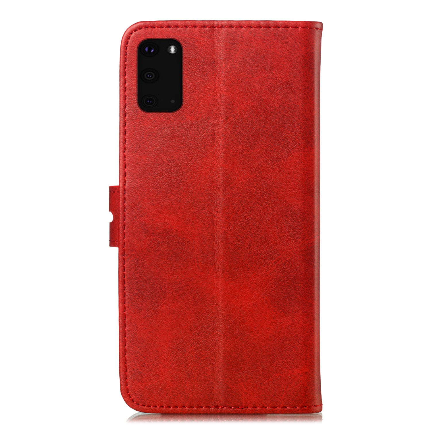 Imprint Happy Cat PU Leather Wallet Stand Case for Samsung Galaxy S20 FE/S20 Fan Edition/S20 FE 5G/S20 Fan Edition 5G - Red