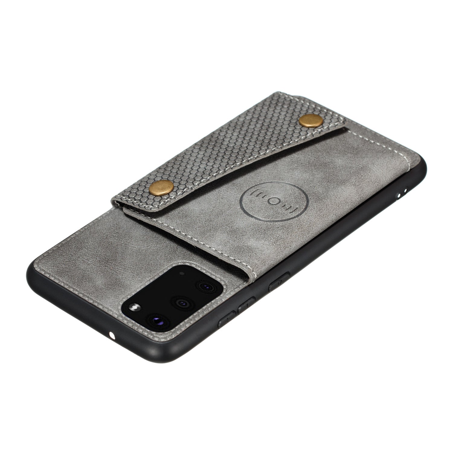 Card Holder PU Leather Coated TPU Case Shell [Built-in Magnetic Sheet] for Samsung Galaxy S20 FE 4G/5G/2022/S20 Lite - Grey