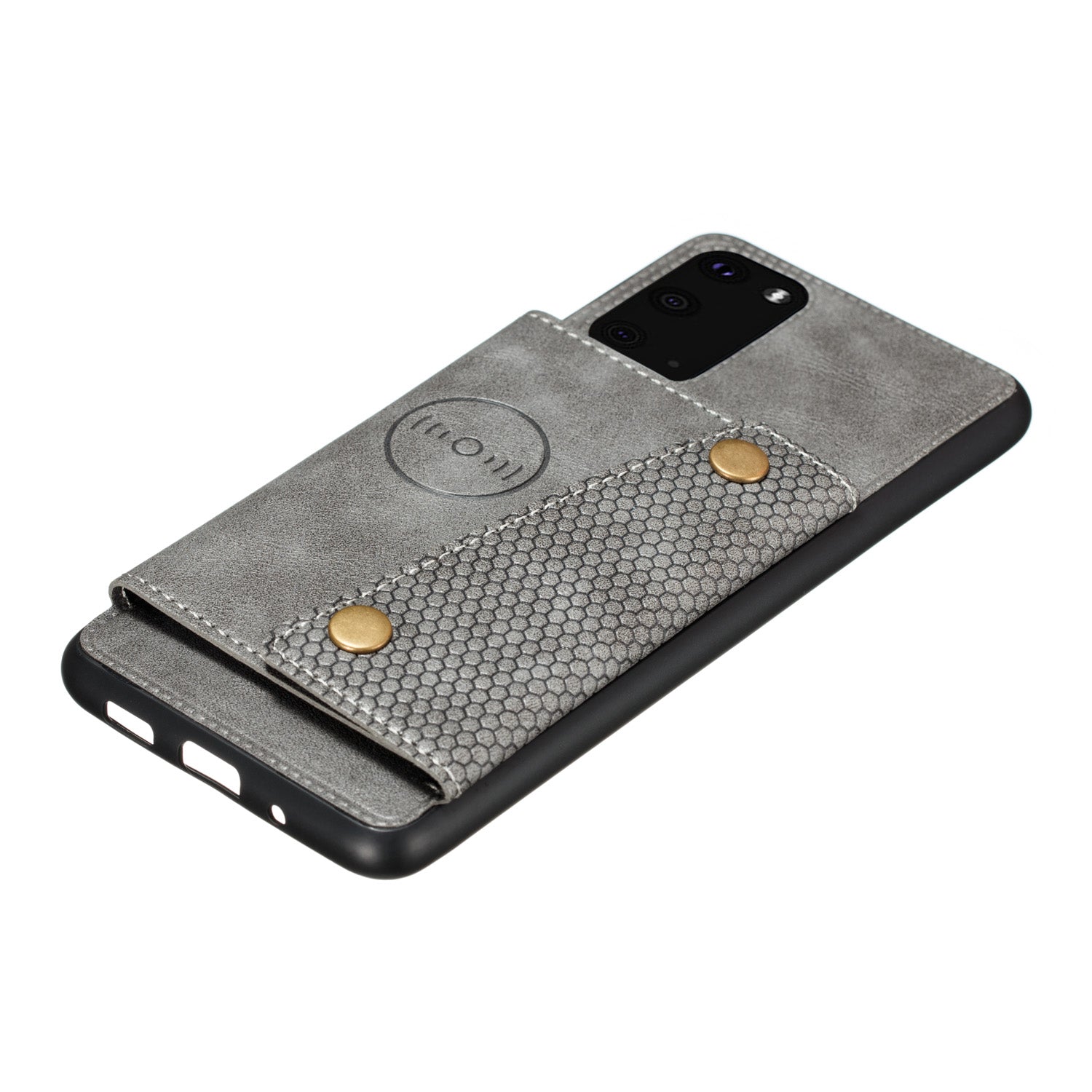 Card Holder PU Leather Coated TPU Case Shell [Built-in Magnetic Sheet] for Samsung Galaxy S20 FE 4G/5G/2022/S20 Lite - Grey