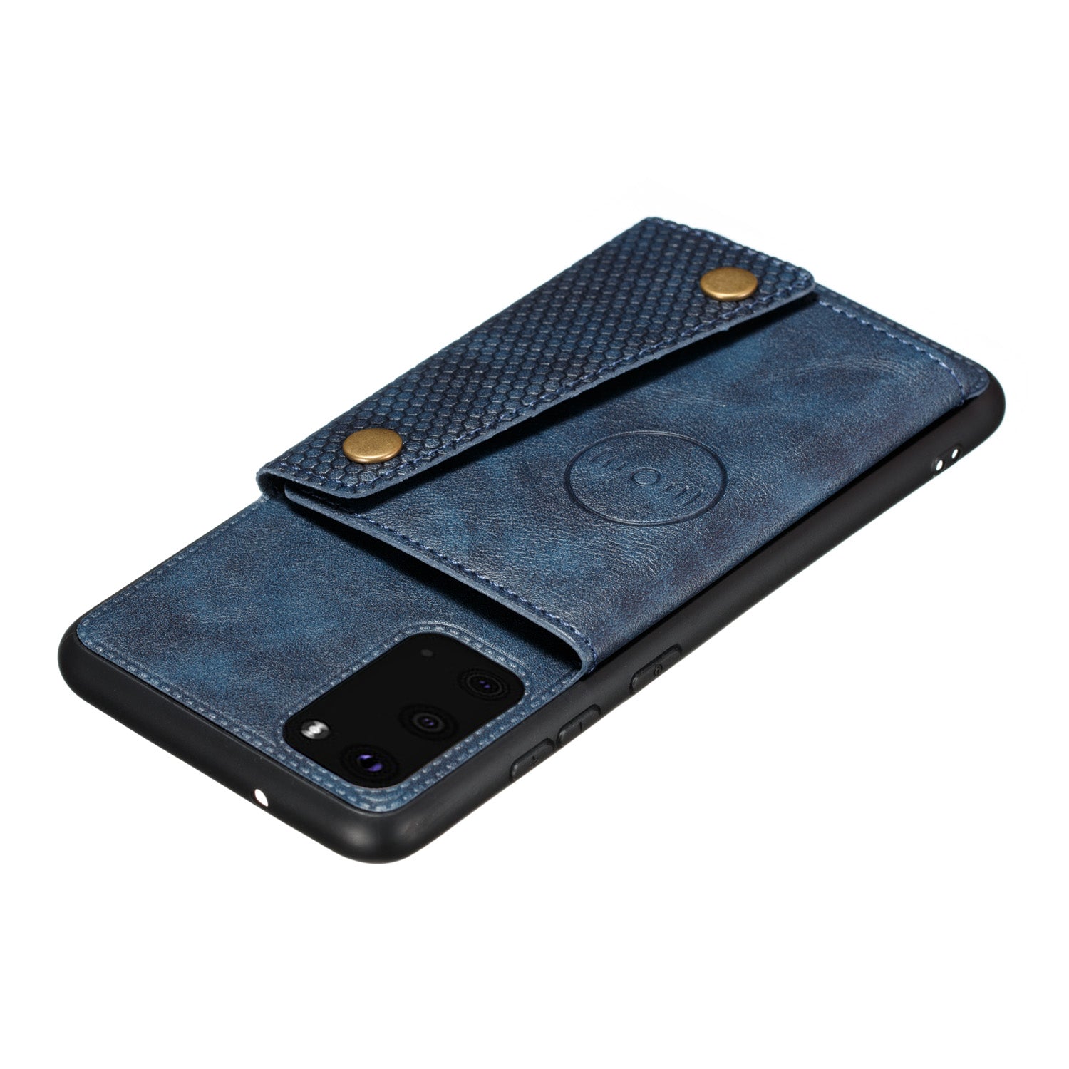 Card Holder PU Leather Coated TPU Case Shell [Built-in Magnetic Sheet] for Samsung Galaxy S20 FE 4G/5G/2022/S20 Lite - Blue