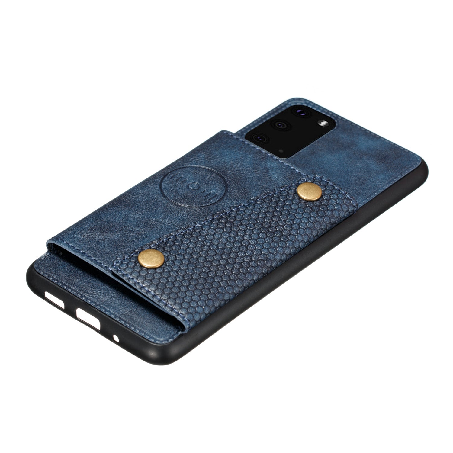 Card Holder PU Leather Coated TPU Case Shell [Built-in Magnetic Sheet] for Samsung Galaxy S20 FE 4G/5G/2022/S20 Lite - Blue