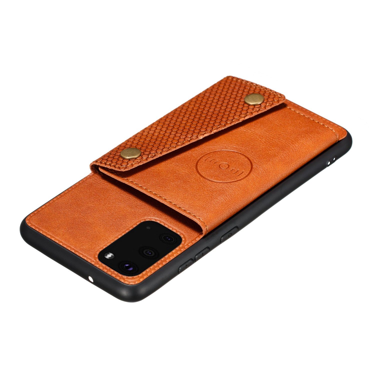 Card Holder PU Leather Coated TPU Case Shell [Built-in Magnetic Sheet] for Samsung Galaxy S20 FE 4G/5G/2022/S20 Lite - Brown