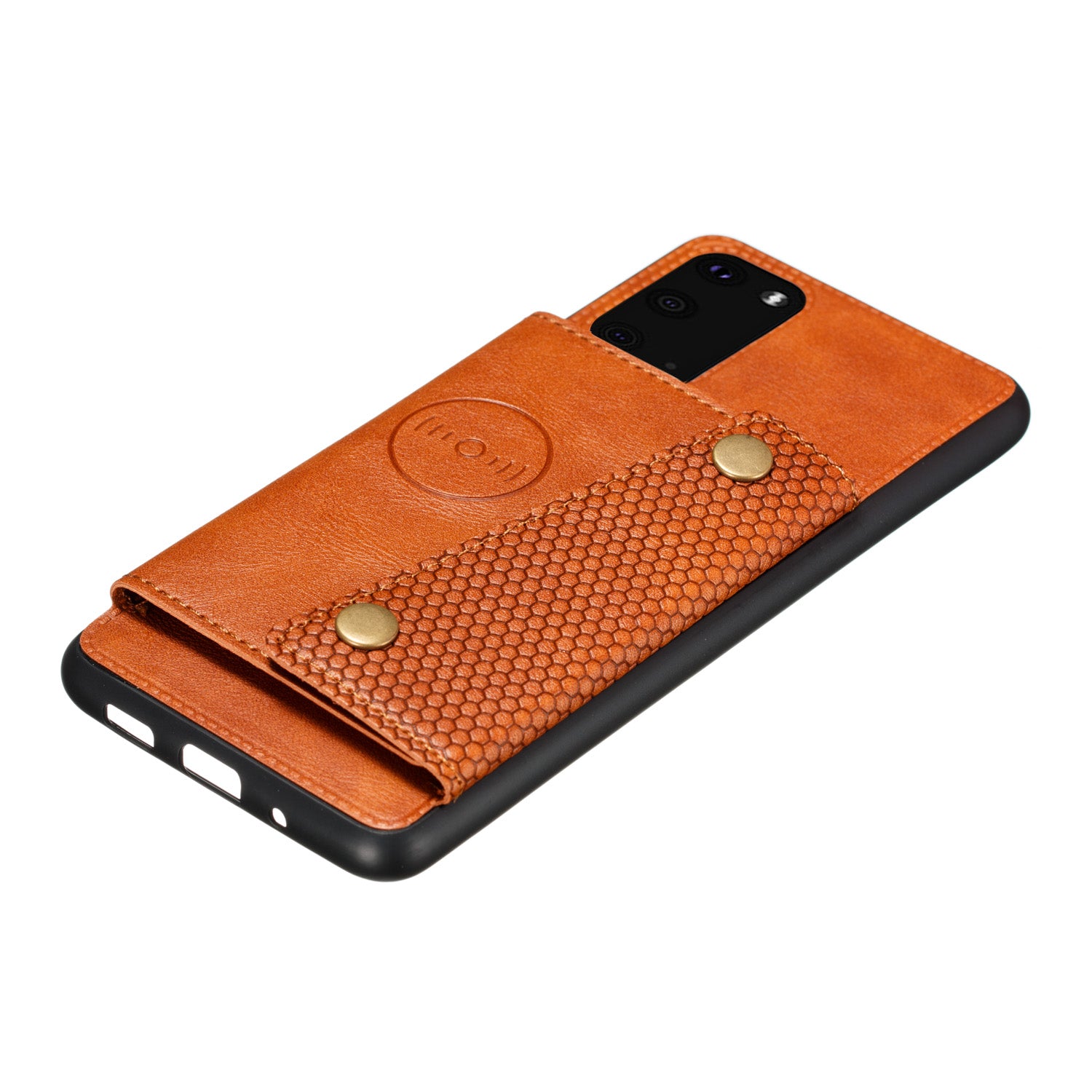 Card Holder PU Leather Coated TPU Case Shell [Built-in Magnetic Sheet] for Samsung Galaxy S20 FE 4G/5G/2022/S20 Lite - Brown