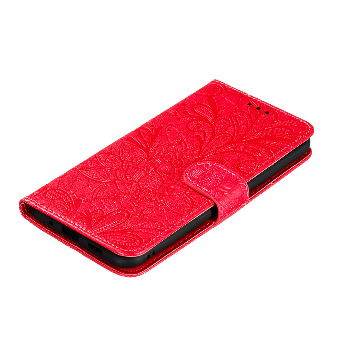 Leather Wallet Phone Cover Shell with Lace Flowers Pattern Imprinting for Samsung Galaxy S20 FE/S20 Fan Edition/S20 FE 5G/S20 Fan Edition 5G/S20 Lite - Red