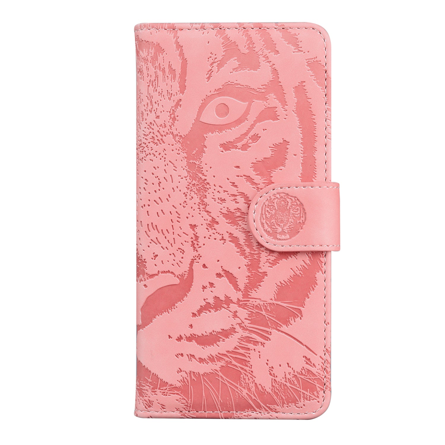 Imprint Tiger Face Leather Wallet Cell Phone Case with Stand for Samsung Galaxy S20 FE/S20 Fan Edition/S20 FE 5G/S20 Fan Edition 5G/S20 Lite - Pink