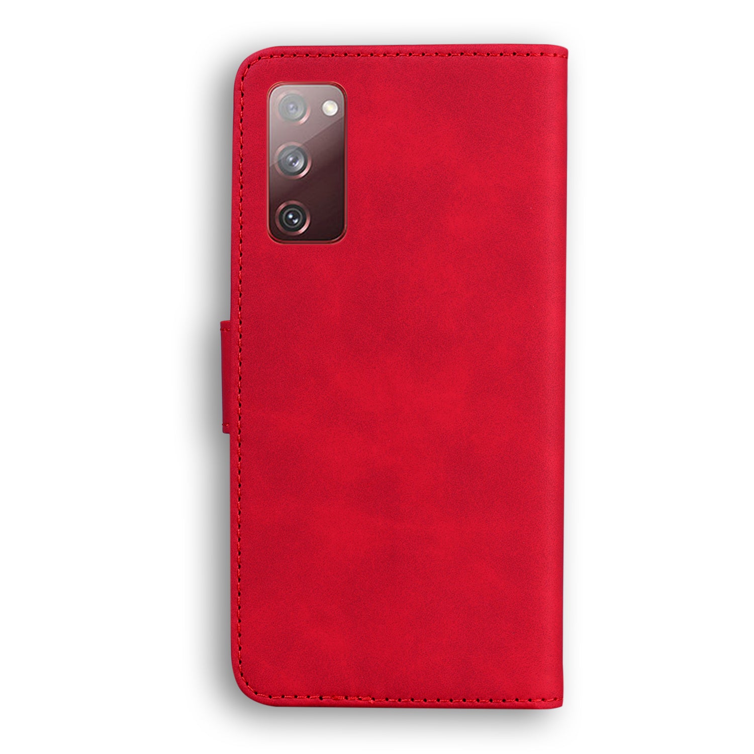 Wallet Stand Magnetic Clasp PU Leather Case for Samsung Galaxy S20 FE 4G/5G/2022/S20 Lite - Red