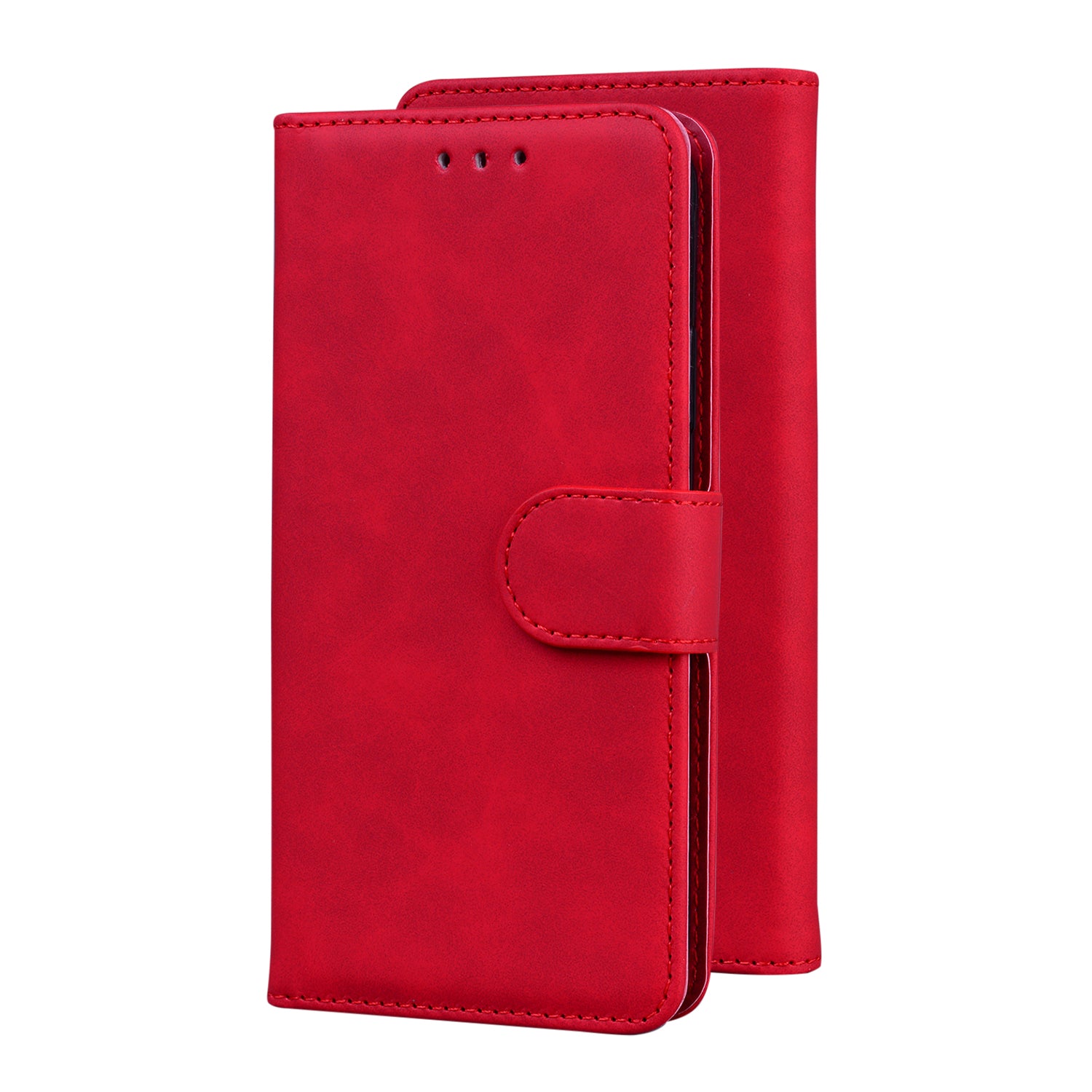 Wallet Stand Magnetic Clasp PU Leather Case for Samsung Galaxy S20 FE 4G/5G/2022/S20 Lite - Red