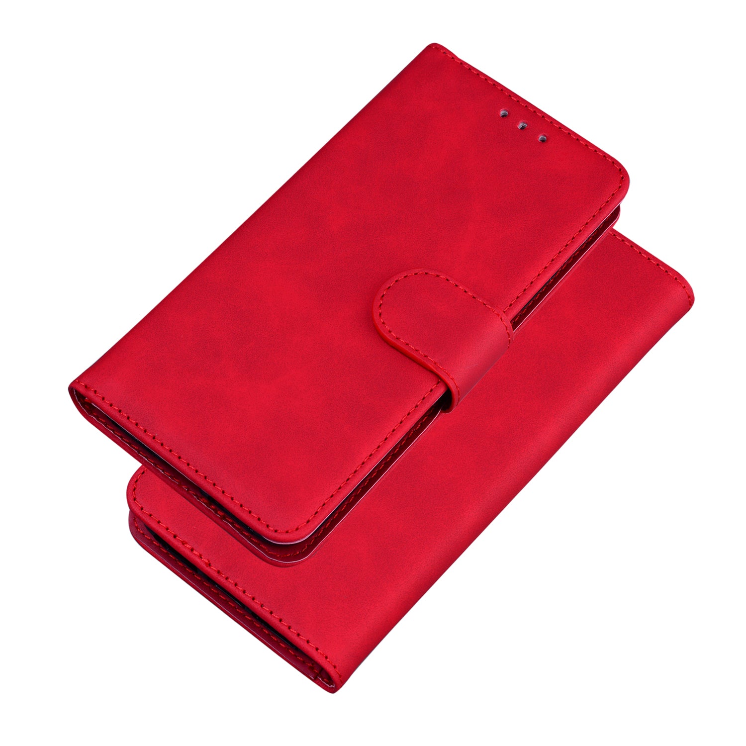 Wallet Stand Magnetic Clasp PU Leather Case for Samsung Galaxy S20 FE 4G/5G/2022/S20 Lite - Red