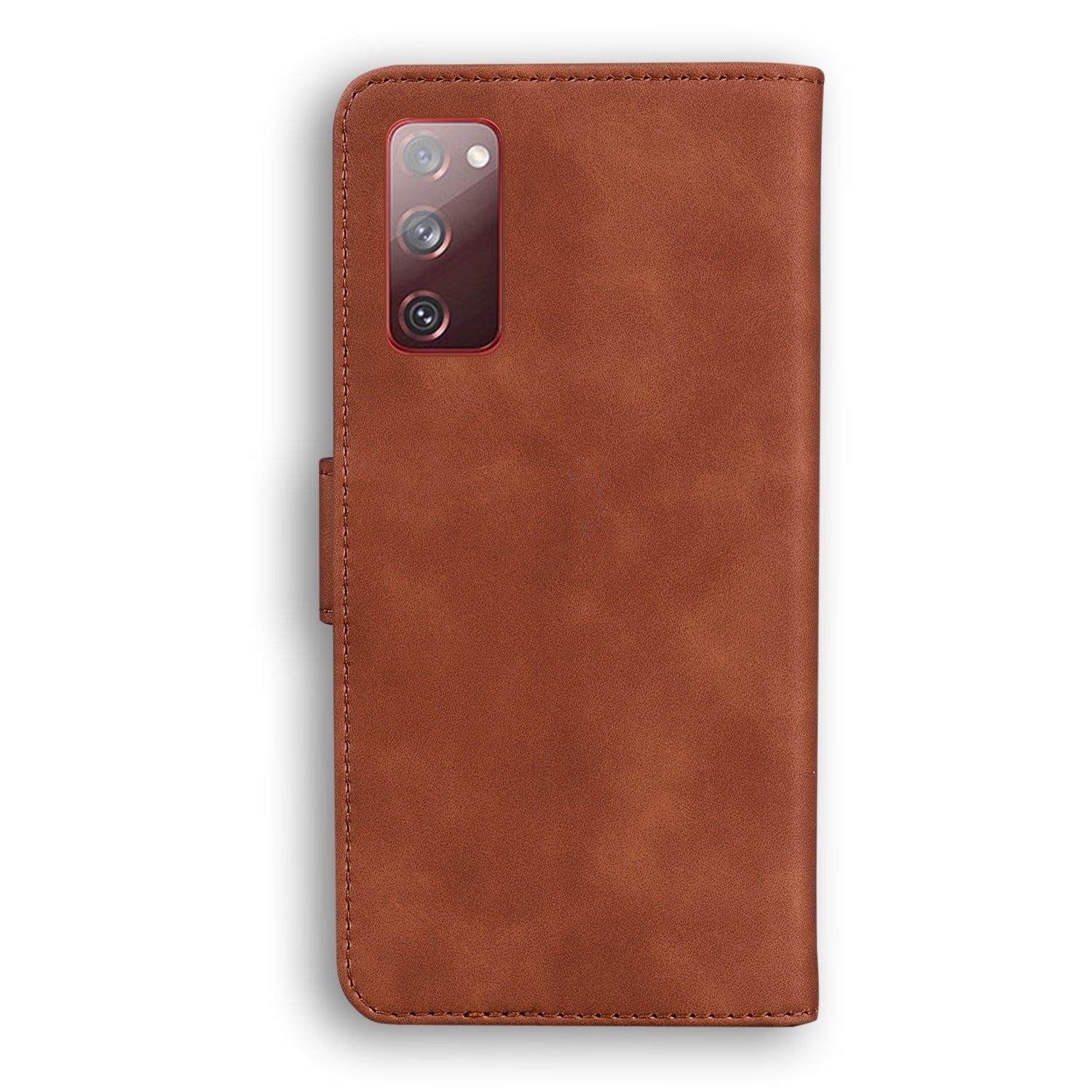 Wallet Stand Magnetic Clasp PU Leather Case for Samsung Galaxy S20 FE 4G/5G/2022/S20 Lite - Brown