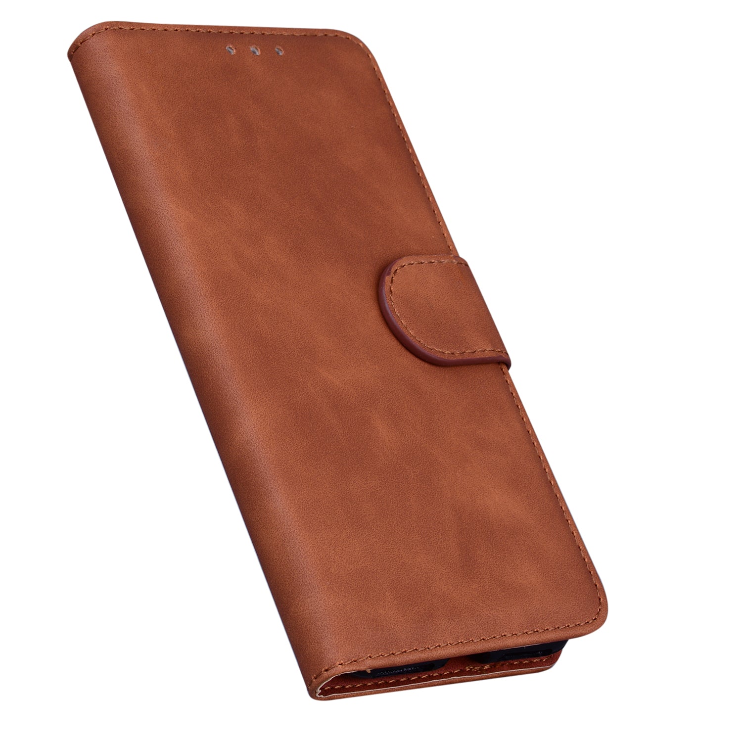 Wallet Stand Magnetic Clasp PU Leather Case for Samsung Galaxy S20 FE 4G/5G/2022/S20 Lite - Brown