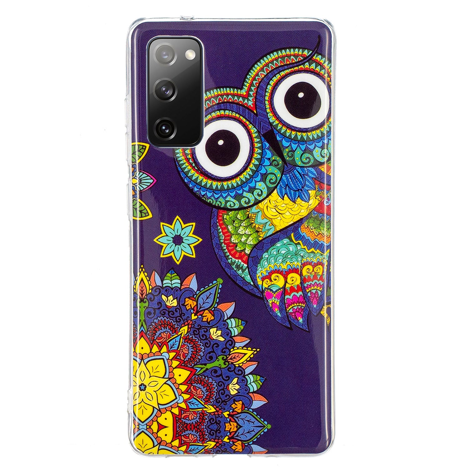 Noctilucent IMD TPU Phone Back Shell for Samsung Galaxy S20 FE 4G/5G/2022/S20 Lite - Owl