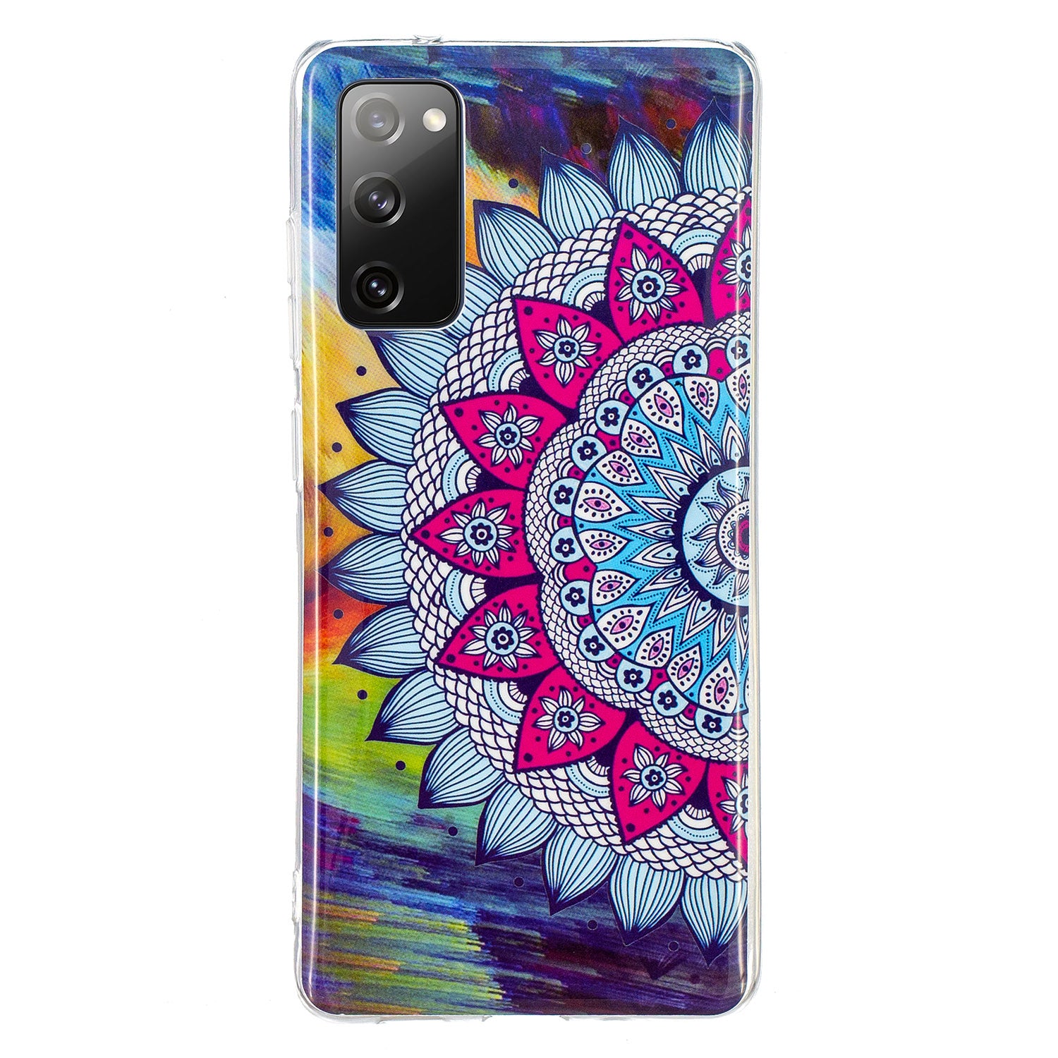 Noctilucent IMD TPU Phone Back Shell for Samsung Galaxy S20 FE 4G/5G/2022/S20 Lite - Flower Pattern