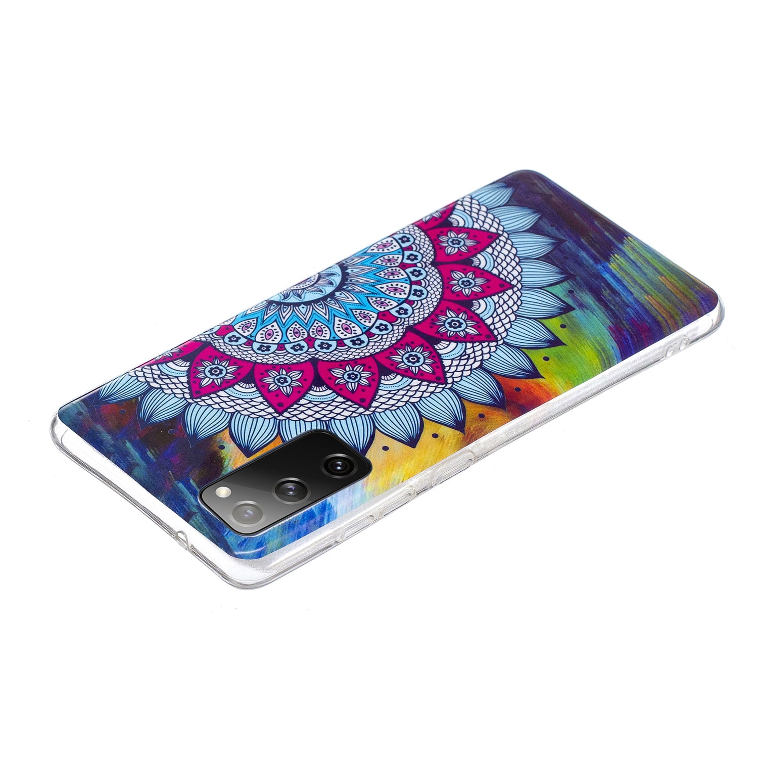 Noctilucent IMD TPU Phone Back Shell for Samsung Galaxy S20 FE 4G/5G/2022/S20 Lite - Flower Pattern