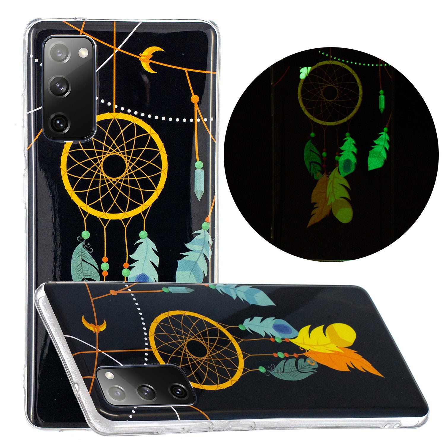 Noctilucent IMD TPU Phone Back Shell for Samsung Galaxy S20 FE 4G/5G/2022/S20 Lite - Dream Catcher