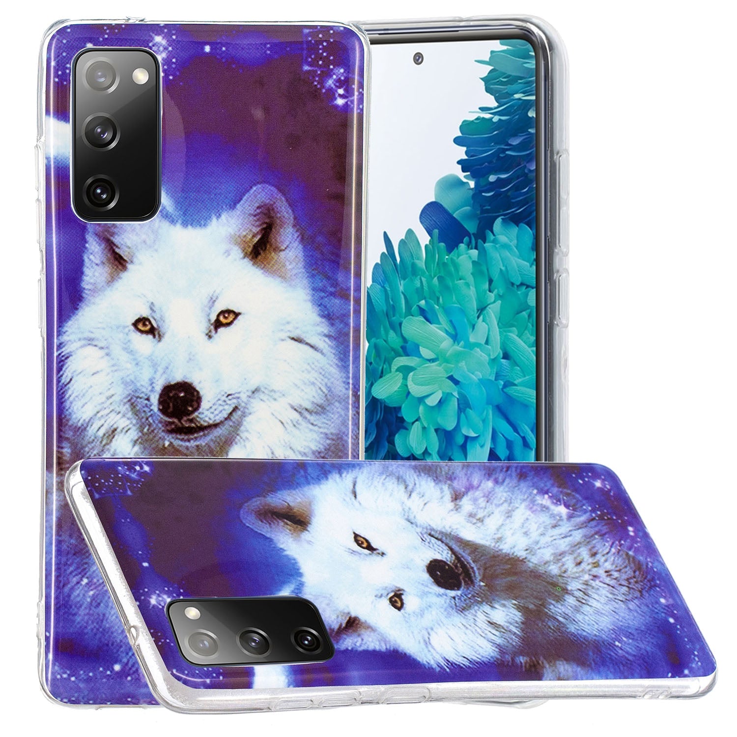 Noctilucent IMD TPU Phone Back Shell for Samsung Galaxy S20 FE 4G/5G/2022/S20 Lite - Wolf