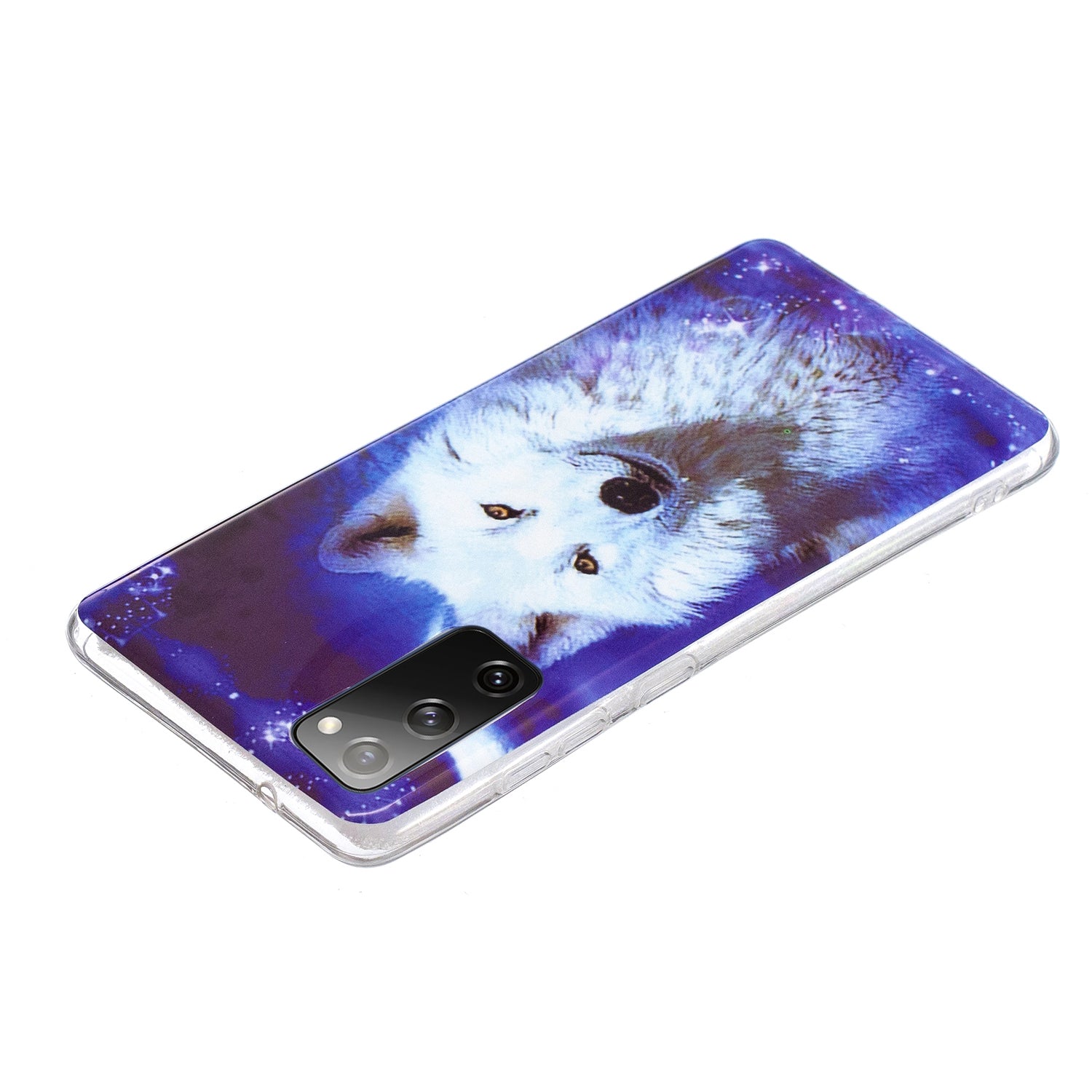 Noctilucent IMD TPU Phone Back Shell for Samsung Galaxy S20 FE 4G/5G/2022/S20 Lite - Wolf