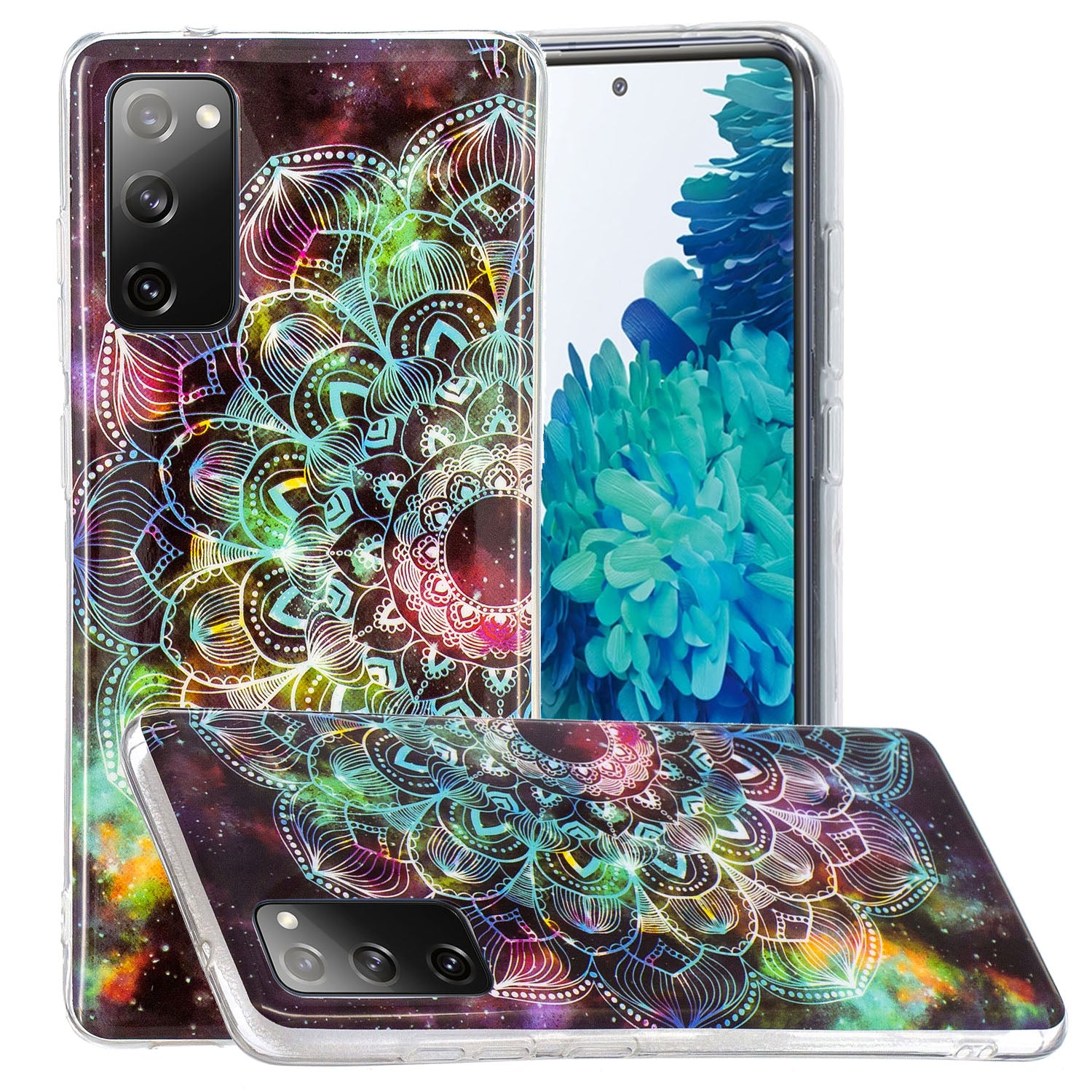 Noctilucent IMD TPU Phone Back Shell for Samsung Galaxy S20 FE 4G/5G/2022/S20 Lite - Special Flower Pattern