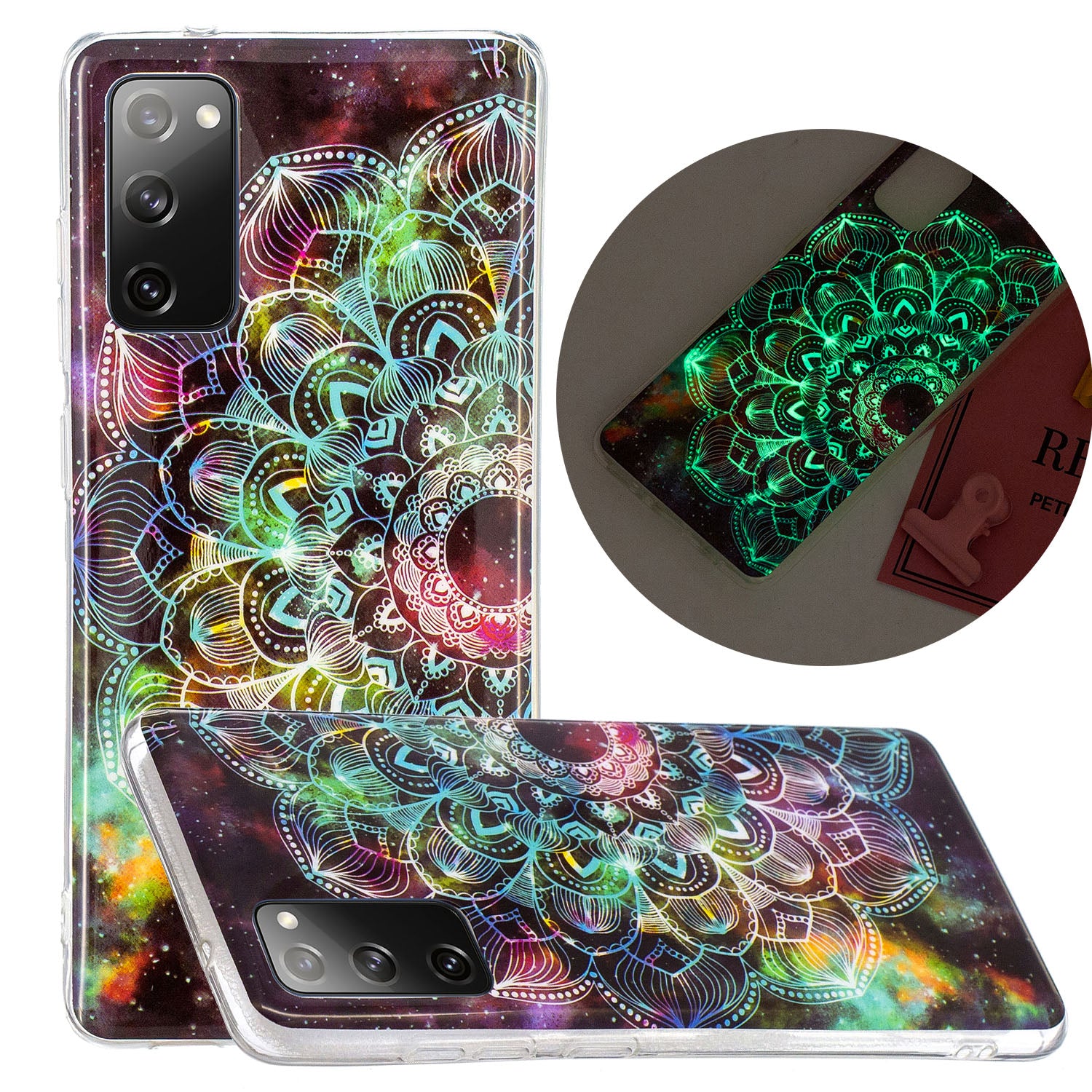 Noctilucent IMD TPU Phone Back Shell for Samsung Galaxy S20 FE 4G/5G/2022/S20 Lite - Special Flower Pattern