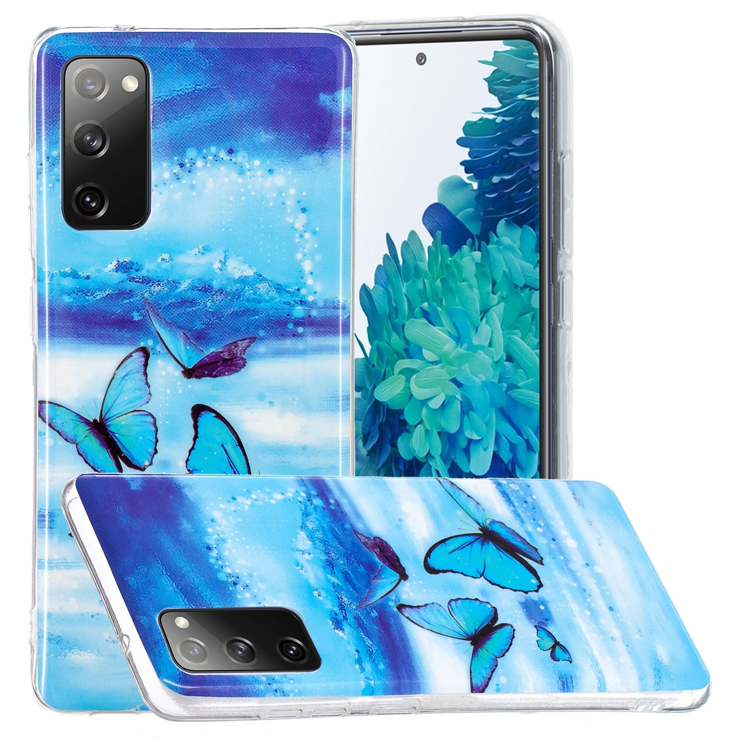 Noctilucent IMD TPU Phone Back Shell for Samsung Galaxy S20 FE 4G/5G/2022/S20 Lite - Butterfly