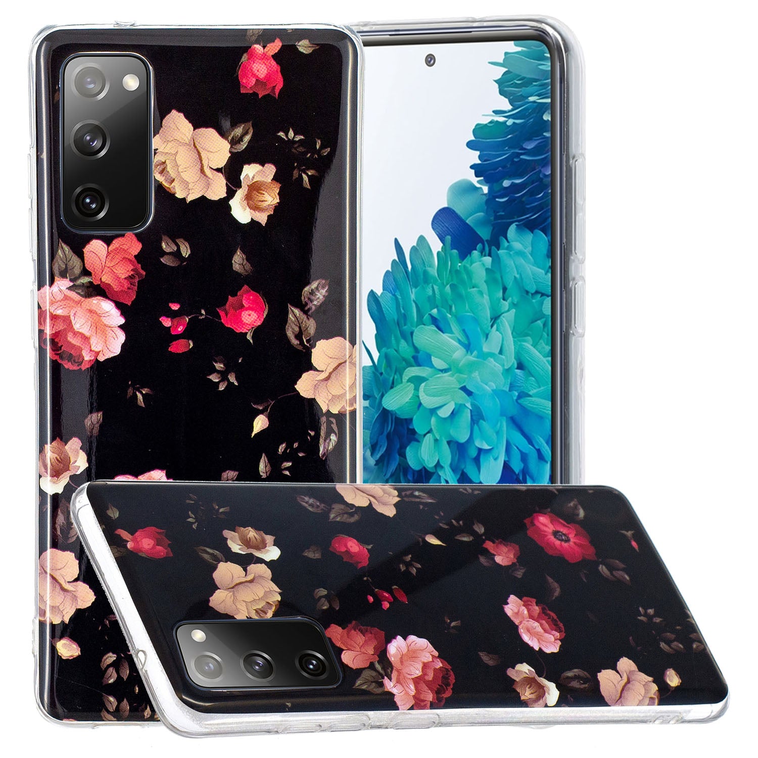 Noctilucent IMD TPU Phone Back Shell for Samsung Galaxy S20 FE 4G/5G/2022/S20 Lite - Beautiful Flower