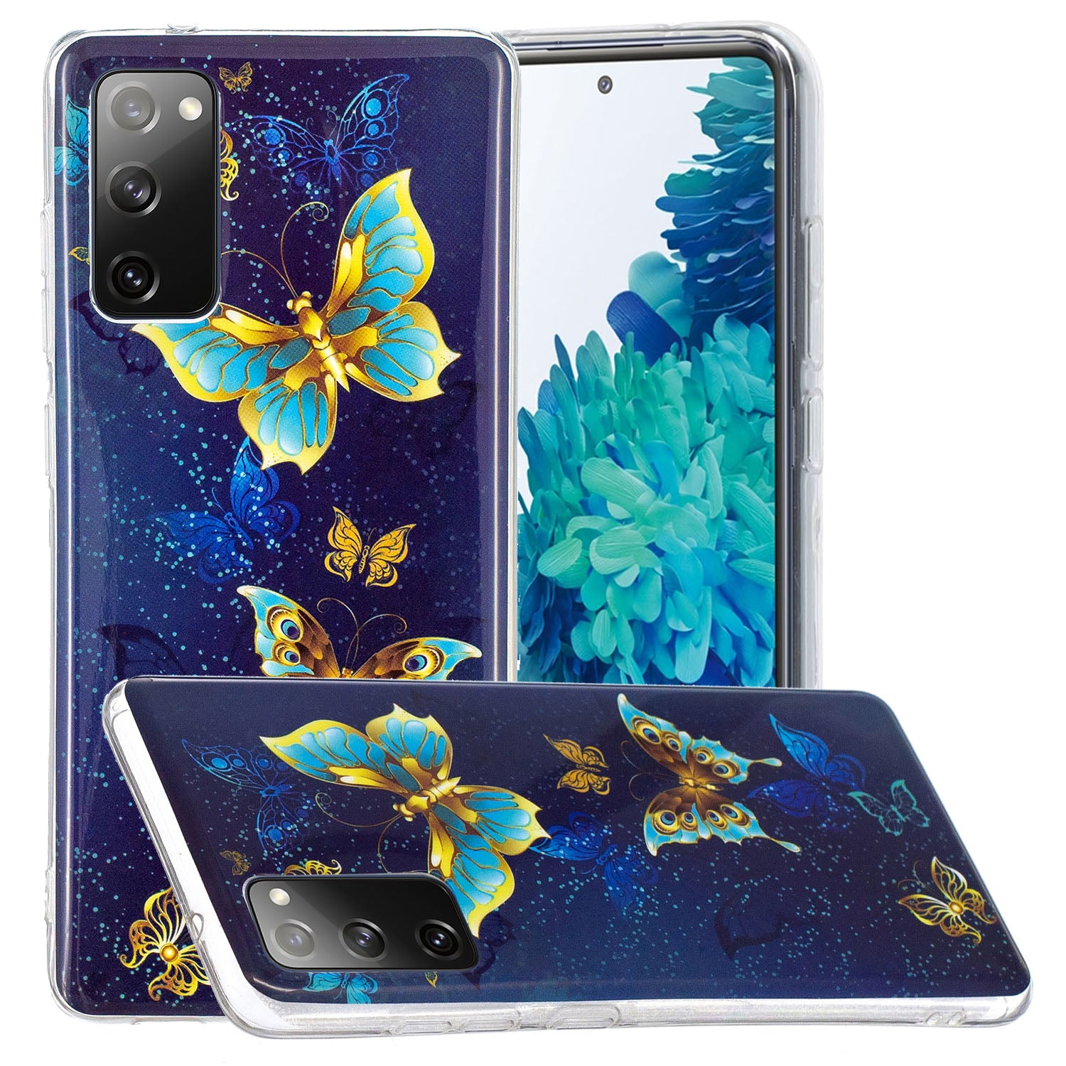 Noctilucent IMD TPU Phone Back Shell for Samsung Galaxy S20 FE 4G/5G/2022/S20 Lite - Beautiful Butterfly