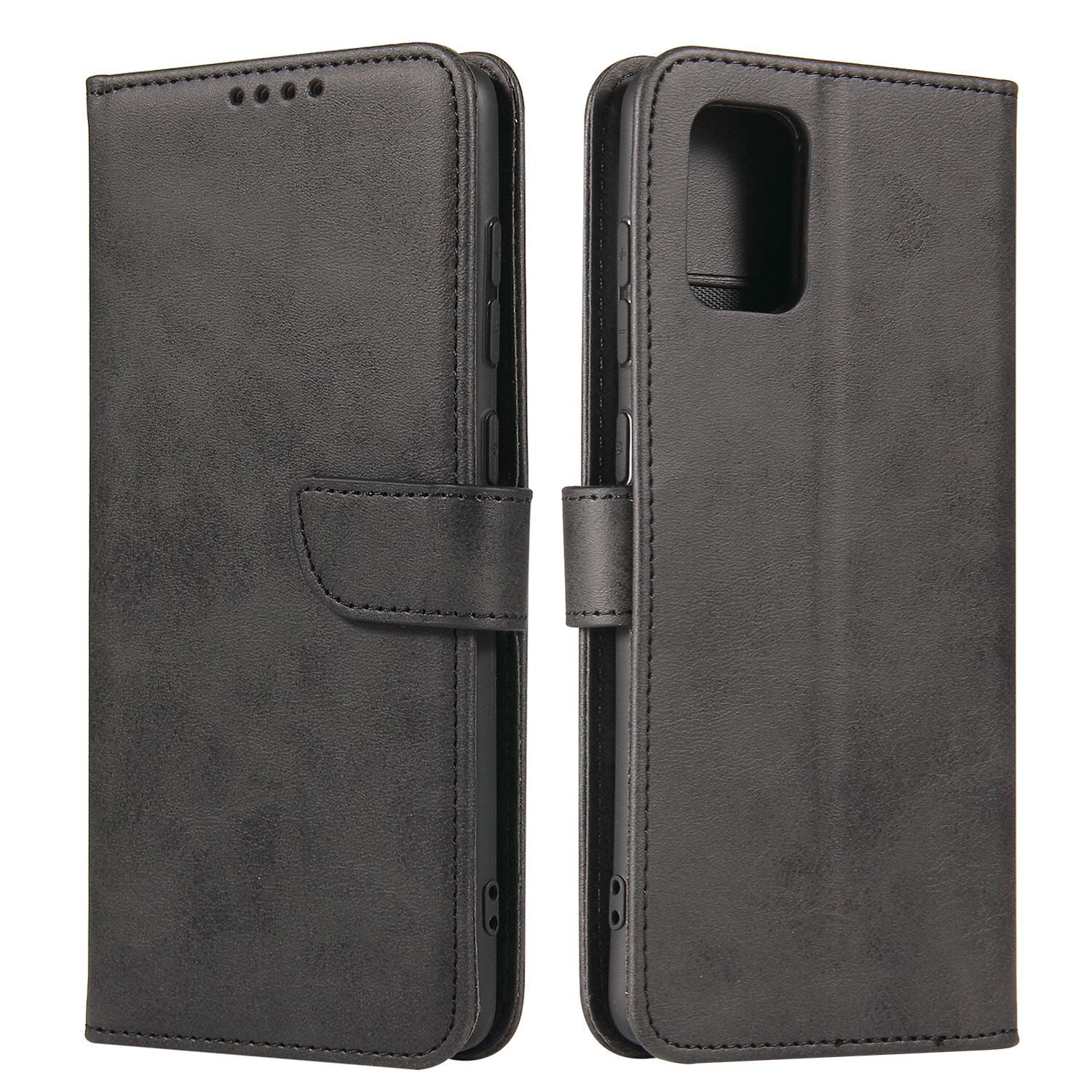 Business Style Magnetic Clasp Wallet Leather Cover for Samsung Galaxy S20 FE/S20 Fan Edition/S20 FE 5G/S20 Fan Edition 5G - Black