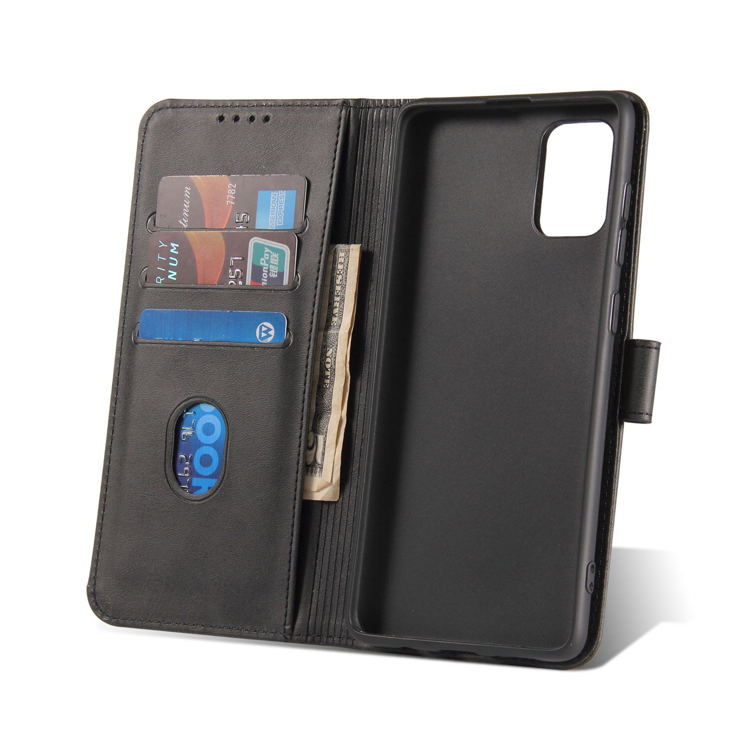 Business Style Magnetic Clasp Wallet Leather Cover for Samsung Galaxy S20 FE/S20 Fan Edition/S20 FE 5G/S20 Fan Edition 5G - Black