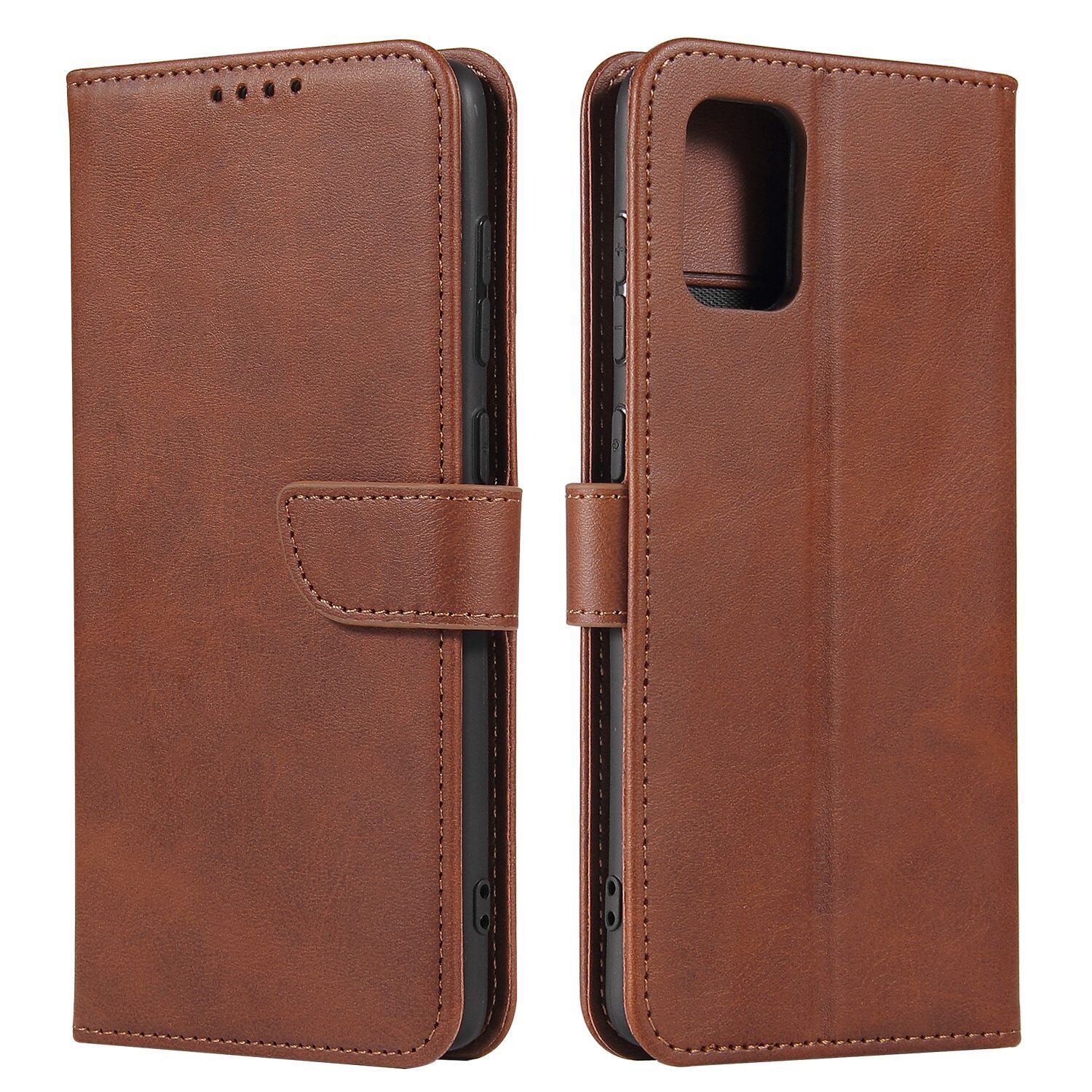 Business Style Magnetic Clasp Wallet Leather Cover for Samsung Galaxy S20 FE/S20 Fan Edition/S20 FE 5G/S20 Fan Edition 5G - Coffee