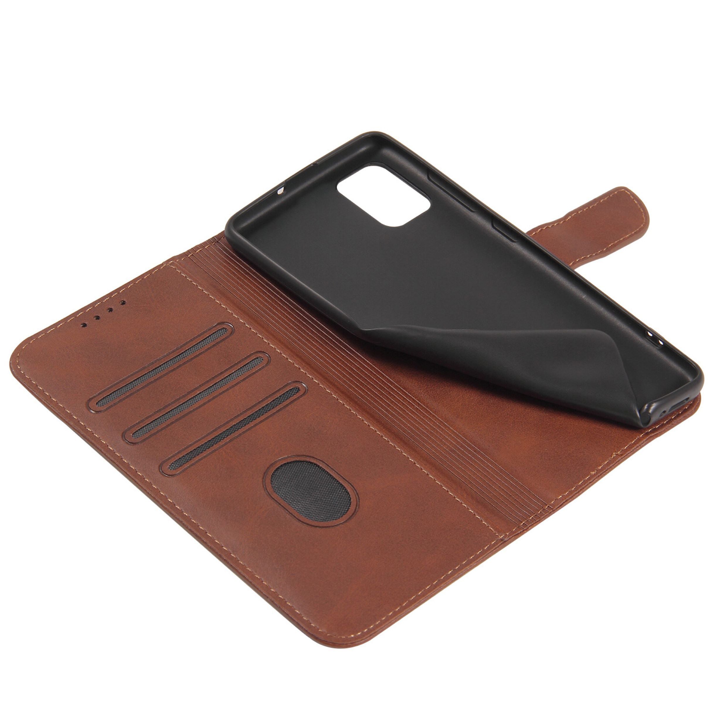 Business Style Magnetic Clasp Wallet Leather Cover for Samsung Galaxy S20 FE/S20 Fan Edition/S20 FE 5G/S20 Fan Edition 5G - Coffee