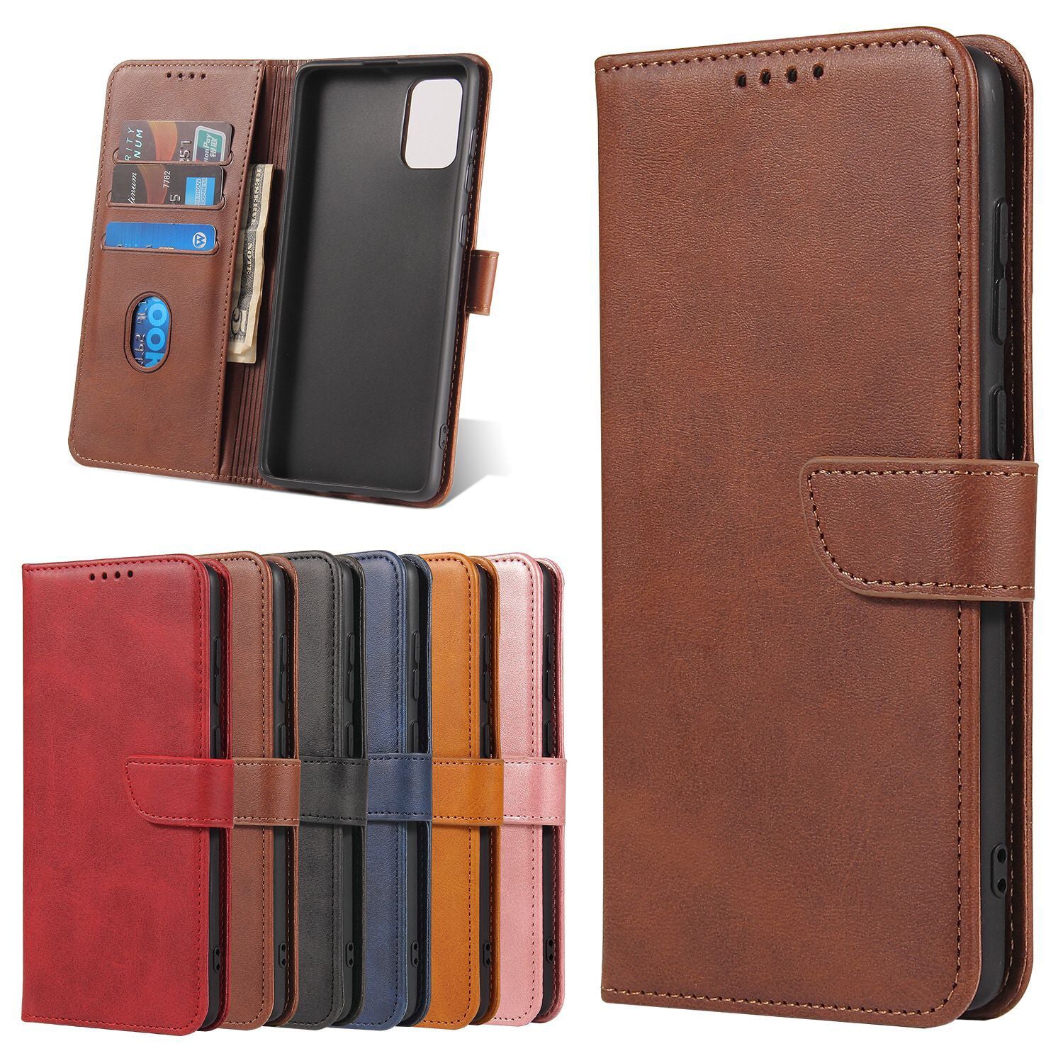 Business Style Magnetic Clasp Wallet Leather Cover for Samsung Galaxy S20 FE/S20 Fan Edition/S20 FE 5G/S20 Fan Edition 5G - Coffee