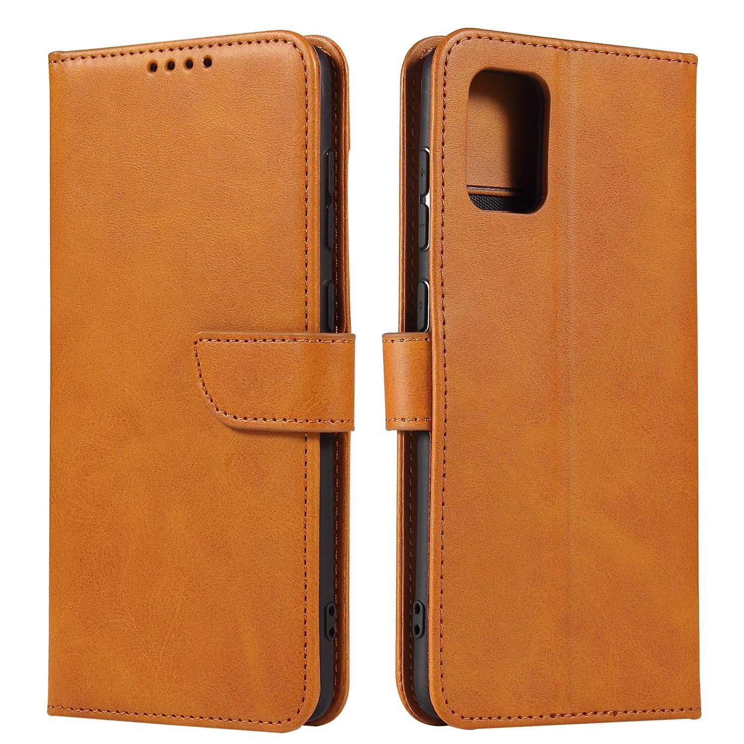 Business Style Magnetic Clasp Wallet Leather Cover for Samsung Galaxy S20 FE/S20 Fan Edition/S20 FE 5G/S20 Fan Edition 5G - Brown