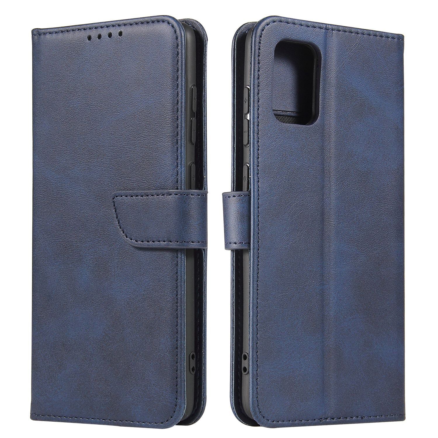 Business Style Magnetic Clasp Wallet Leather Cover for Samsung Galaxy S20 FE/S20 Fan Edition/S20 FE 5G/S20 Fan Edition 5G - Blue