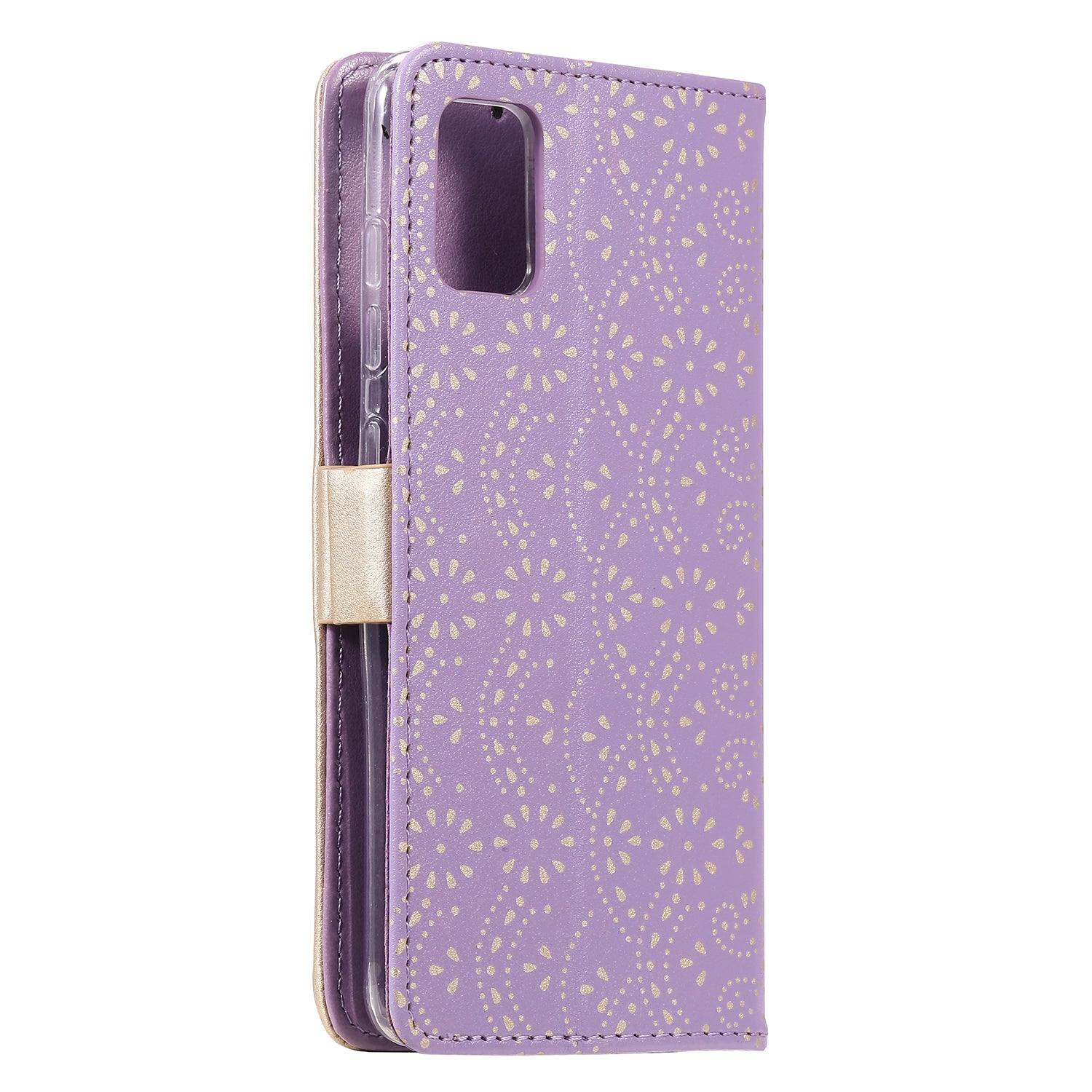 Lace Flower Skin Zipper Leather Cover for Samsung Galaxy S20 FE 4G/5G/2022/S20 Lite - Purple