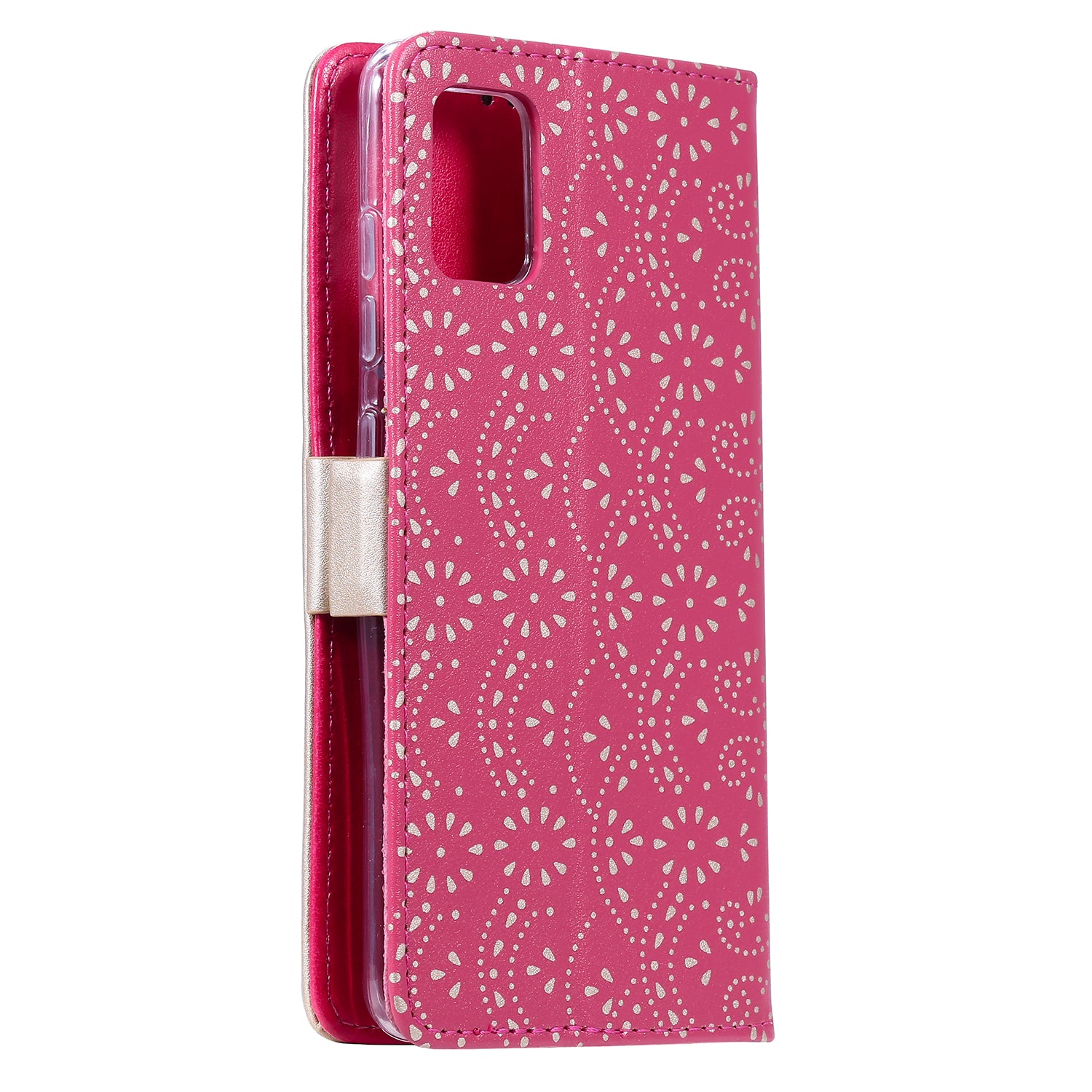 Lace Flower Skin Zipper Leather Cover for Samsung Galaxy S20 FE 4G/5G/2022/S20 Lite - Rose