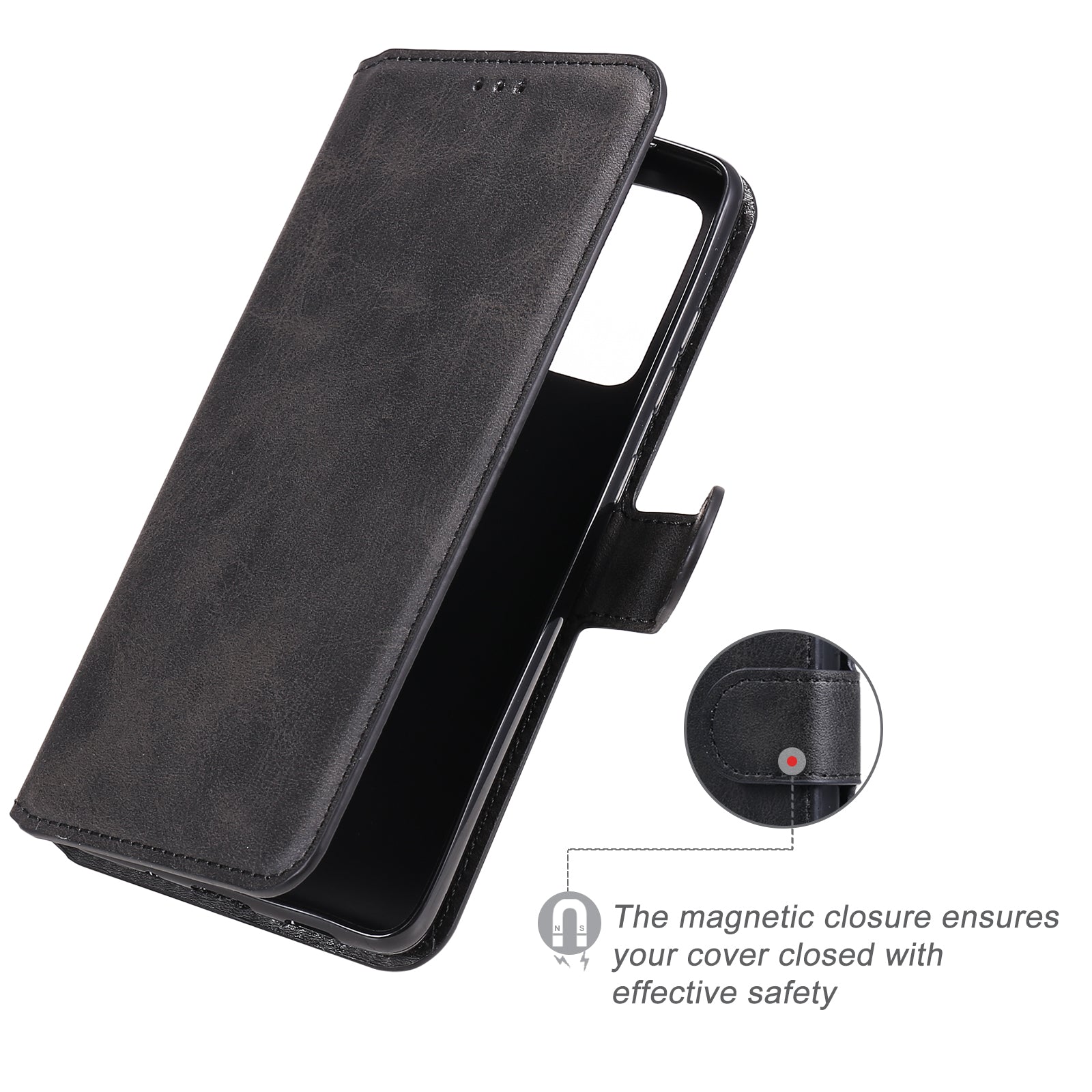 Wallet + Stand Classic Style Flip Leather Phone Case for Samsung Galaxy S20 FE 4G/5G/2022/S20 Lite - Black