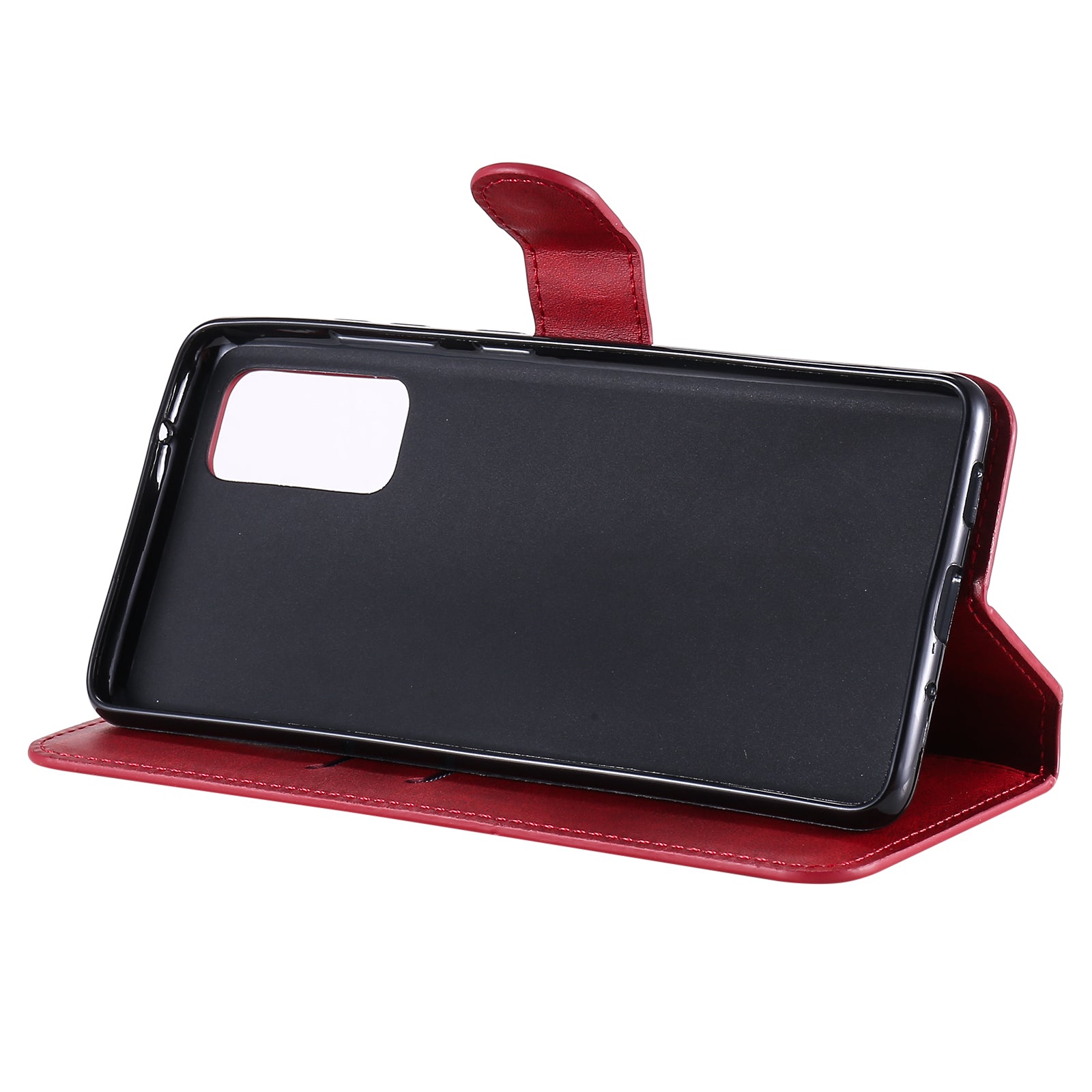 Wallet + Stand Classic Style Flip Leather Phone Case for Samsung Galaxy S20 FE 4G/5G/2022/S20 Lite - Red