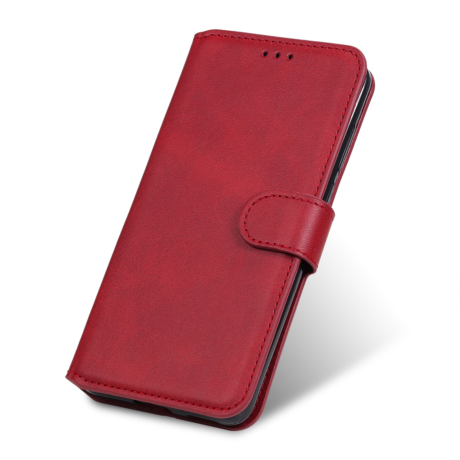 Wallet + Stand Classic Style Flip Leather Phone Case for Samsung Galaxy S20 FE 4G/5G/2022/S20 Lite - Red