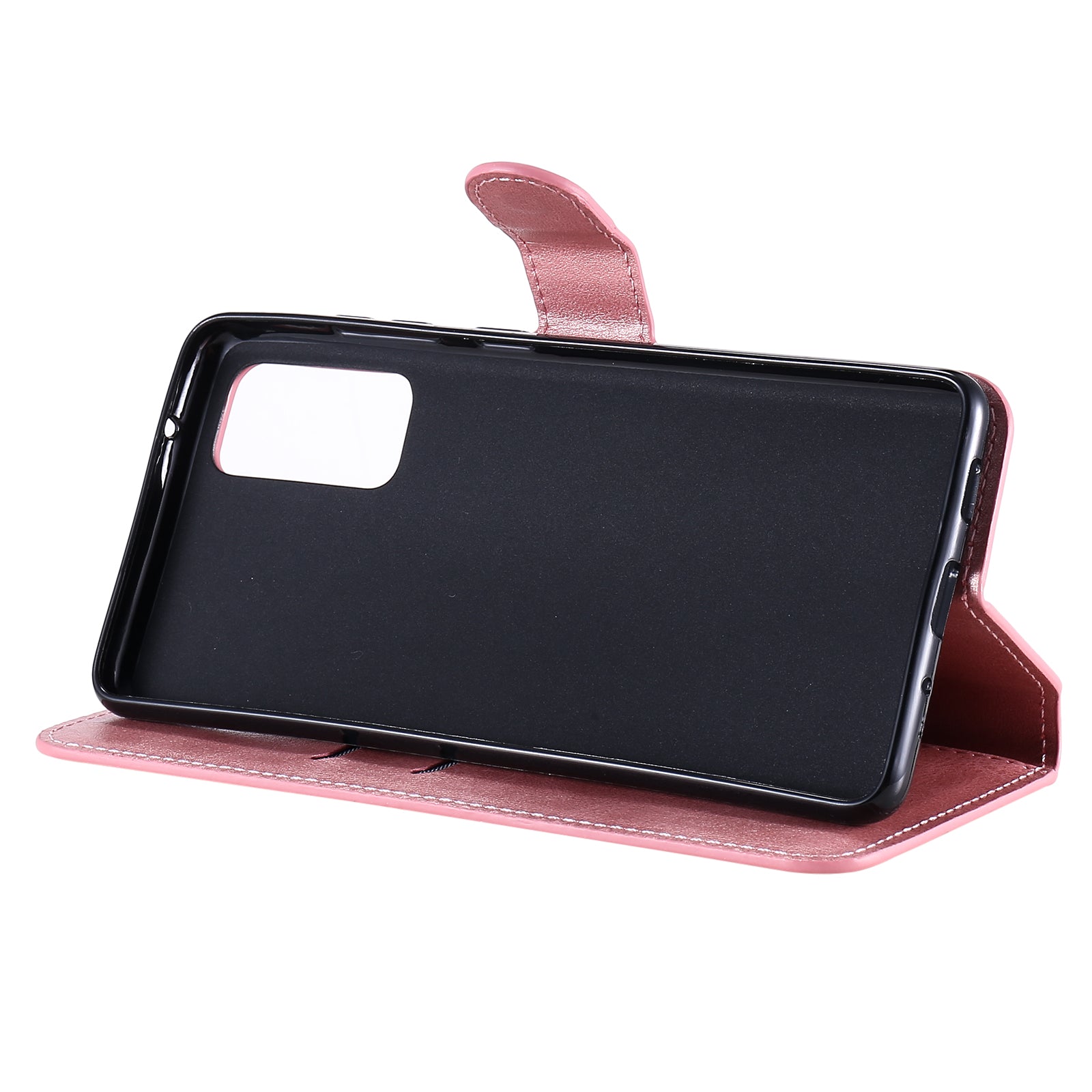 Wallet + Stand Classic Style Flip Leather Phone Case for Samsung Galaxy S20 FE 4G/5G/2022/S20 Lite - Rose Gold