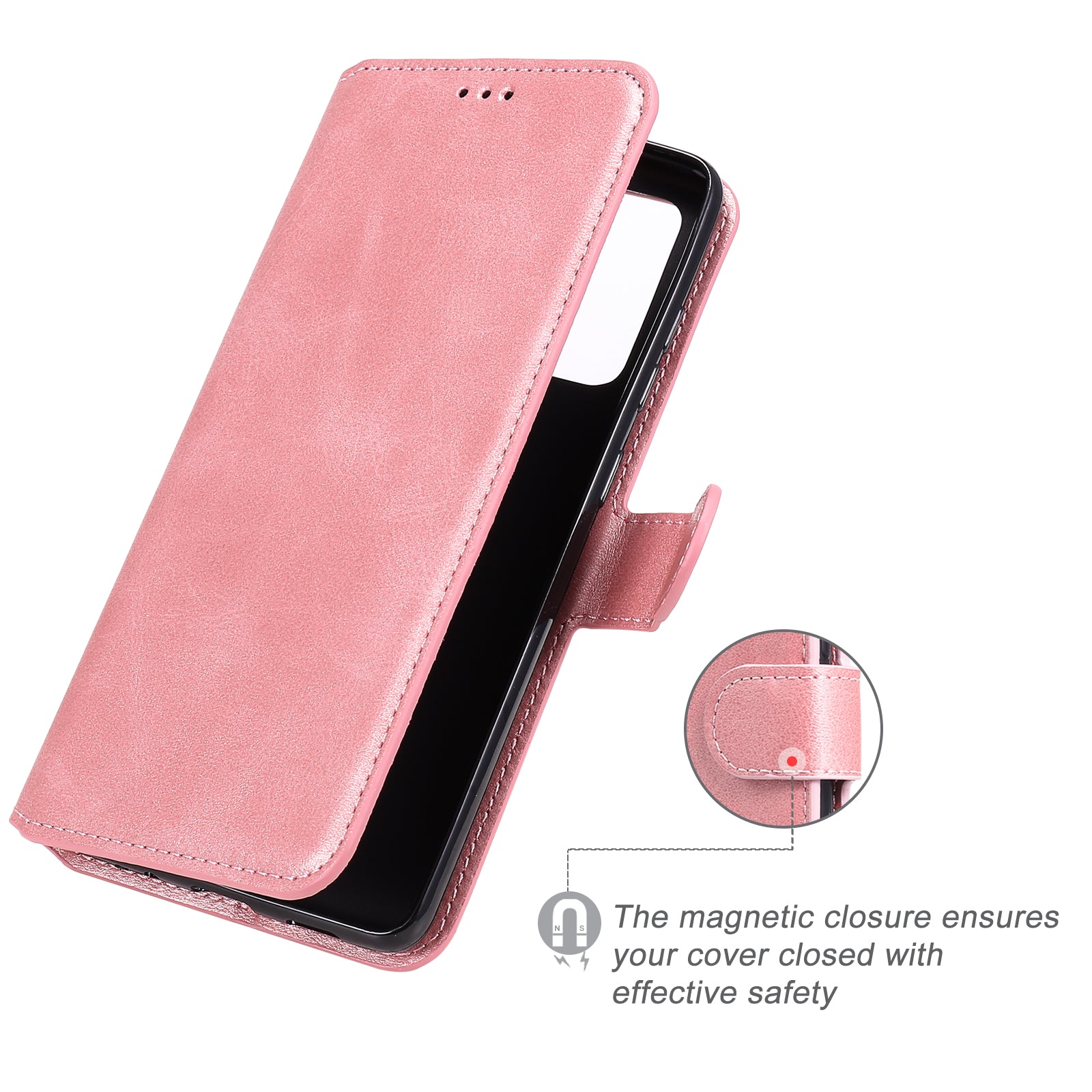 Wallet + Stand Classic Style Flip Leather Phone Case for Samsung Galaxy S20 FE 4G/5G/2022/S20 Lite - Rose Gold