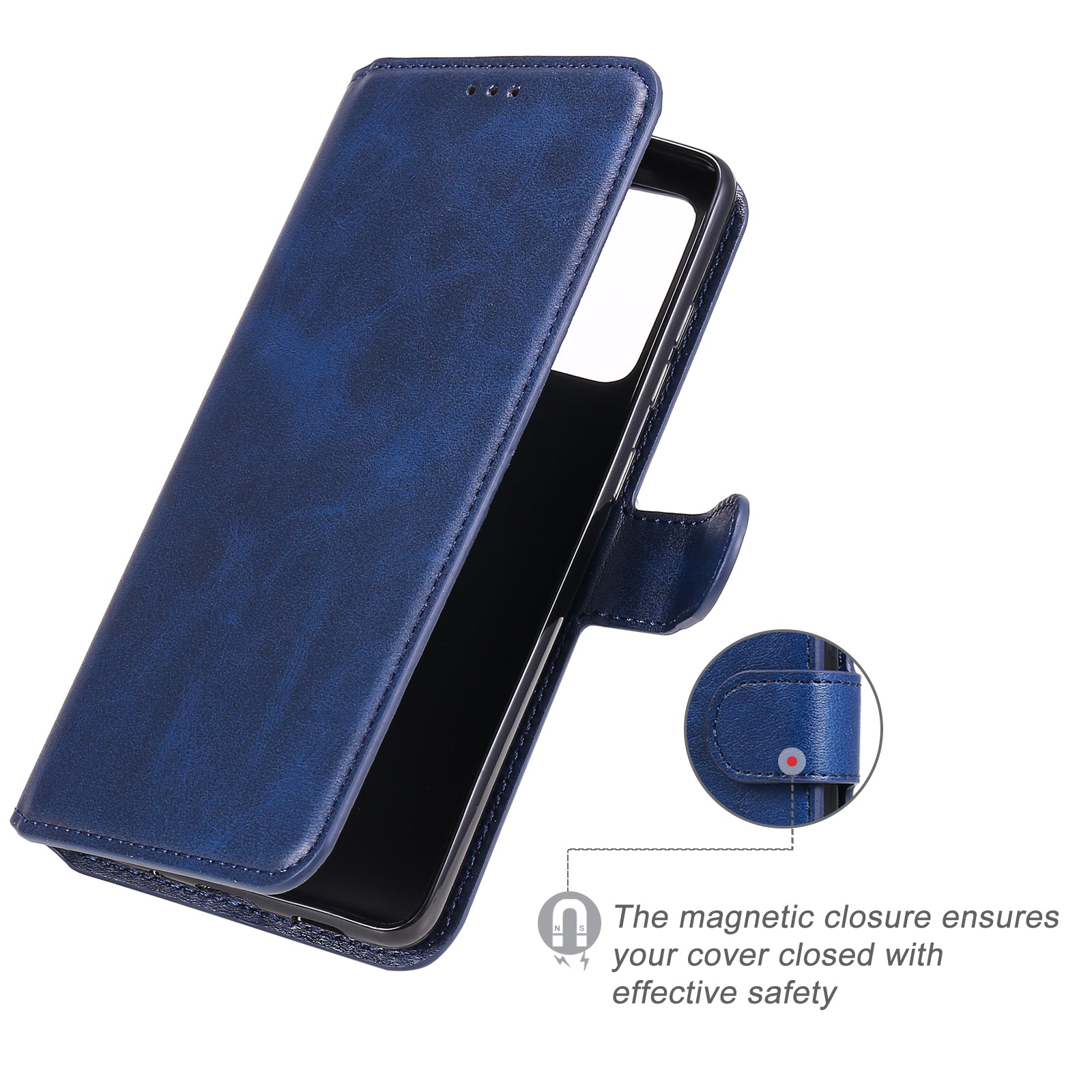 Wallet + Stand Classic Style Flip Leather Phone Case for Samsung Galaxy S20 FE 4G/5G/2022/S20 Lite - Blue