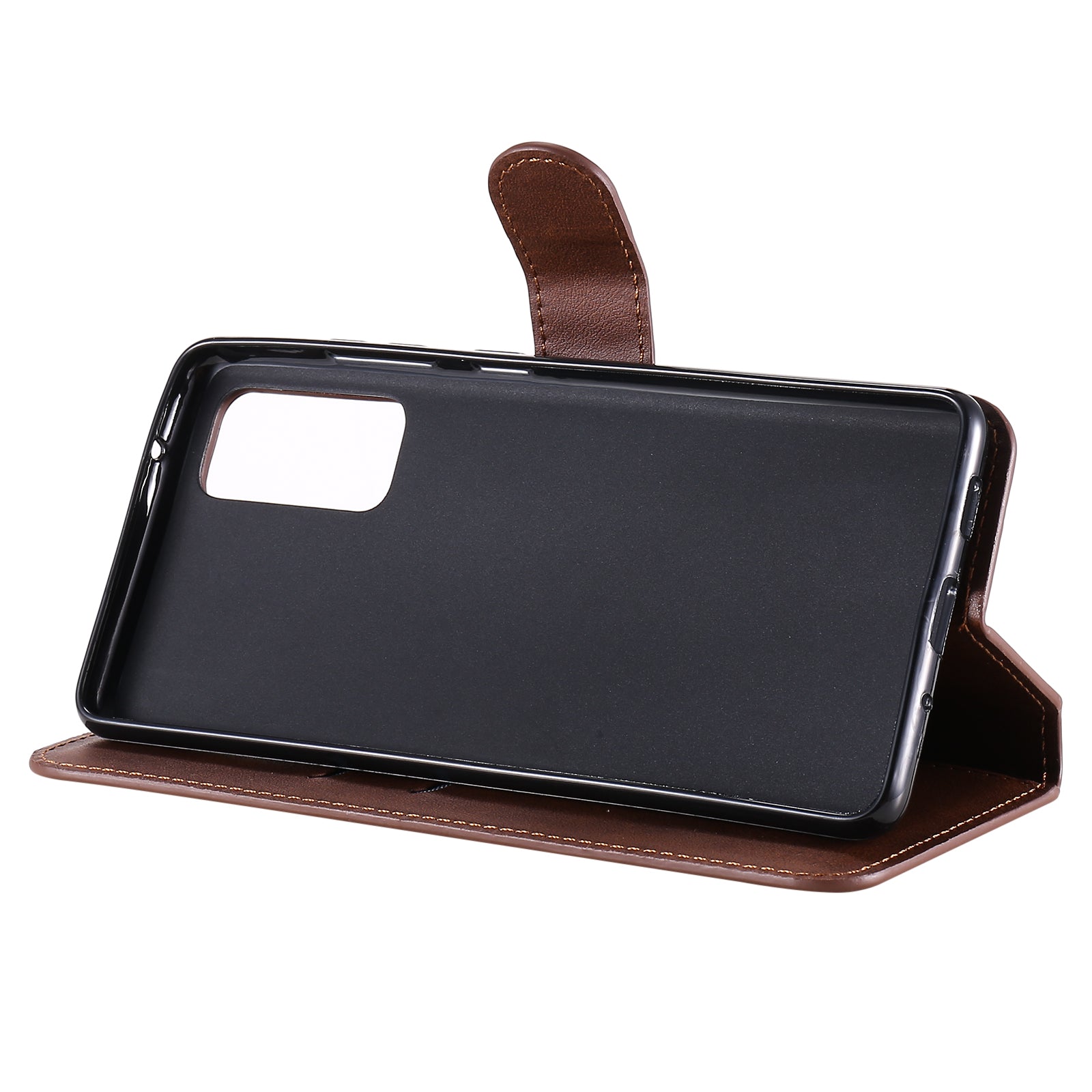 Wallet + Stand Classic Style Flip Leather Phone Case for Samsung Galaxy S20 FE 4G/5G/2022/S20 Lite - Brown