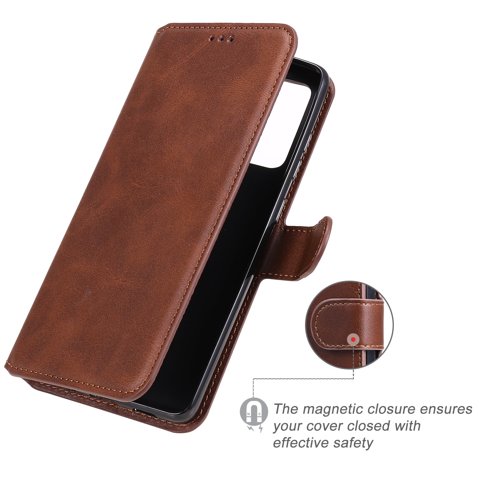 Wallet + Stand Classic Style Flip Leather Phone Case for Samsung Galaxy S20 FE 4G/5G/2022/S20 Lite - Brown