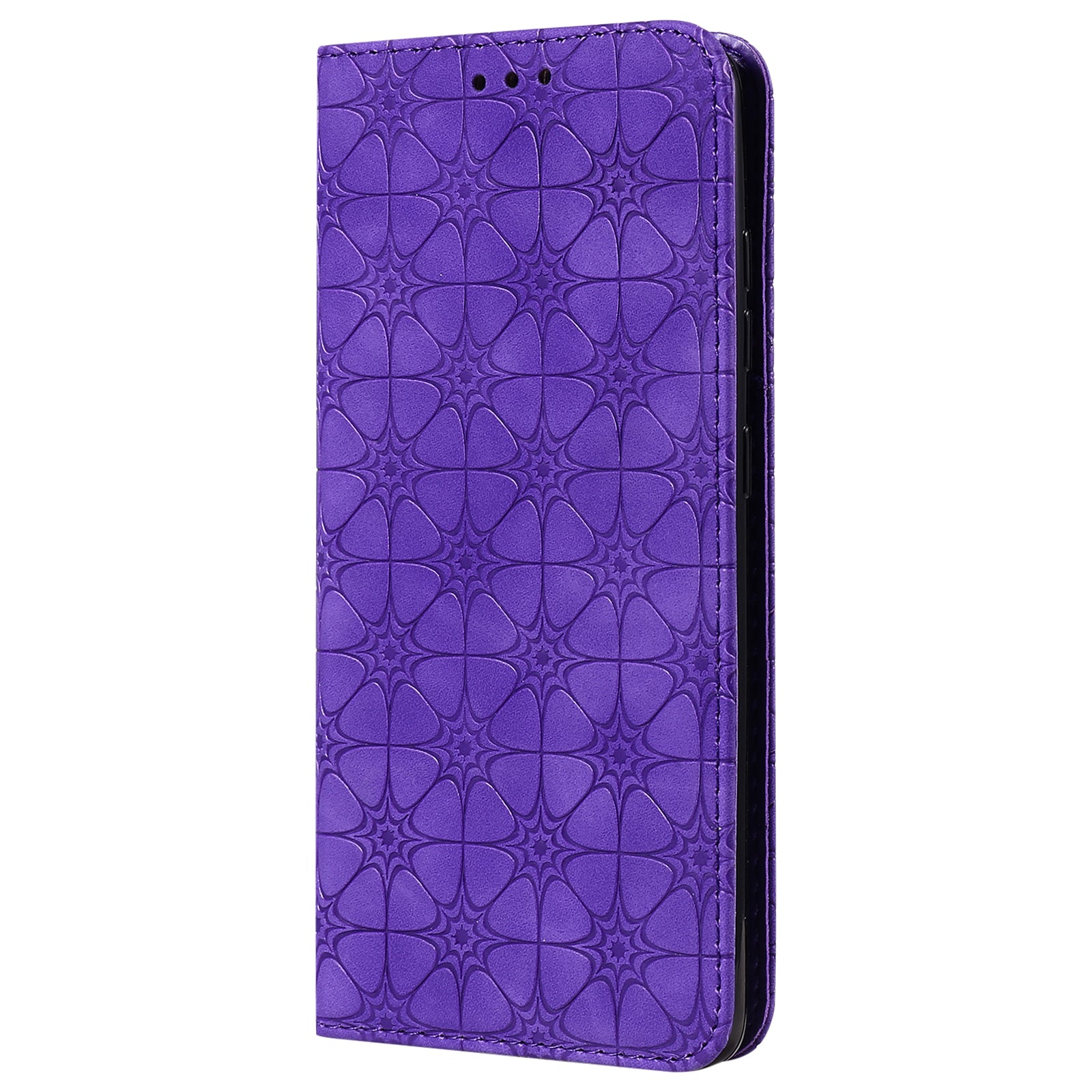 Imprint Lucky Flower Auto-absorbed Flip Leather Cover for Samsung Galaxy S20 FE 4G/5G/2022/S20 Lite - Purple