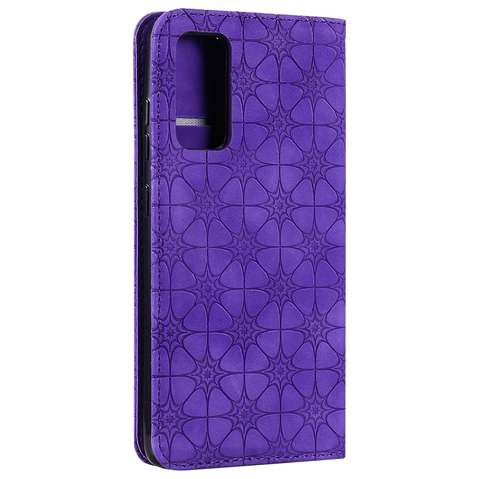 Imprint Lucky Flower Auto-absorbed Flip Leather Cover for Samsung Galaxy S20 FE 4G/5G/2022/S20 Lite - Purple